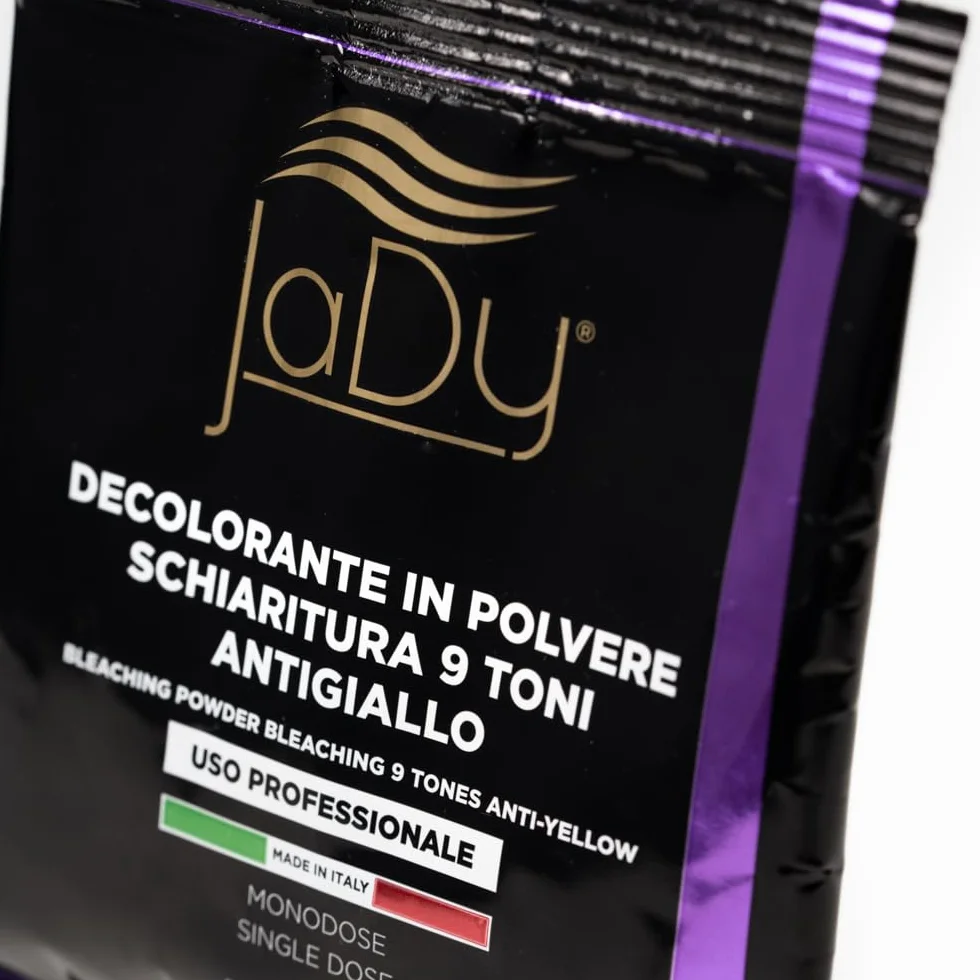 JaDy Proszek do rozjaśniania, niebieski, 35 g, z ekologicznym olejkiem z kiełków pszenicy, formuła zapobiegająca żółknięciu, nielotna | do 9 poziomów rozjaśnienia dla żywego, czystego blondu