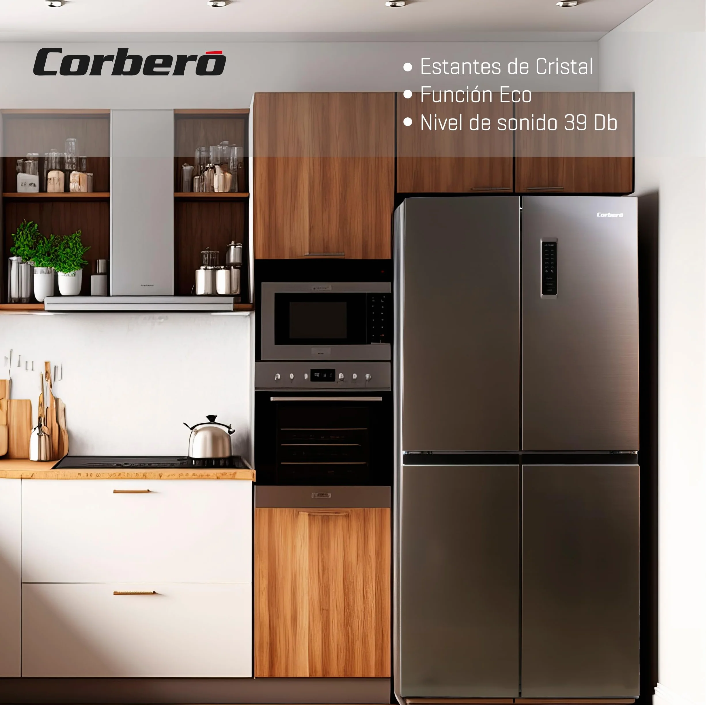 Lodówka 4-drzwiowa 362 l Inox No Frost Inwerterowy Fresh Box Crisper&Fresh Box Convertible