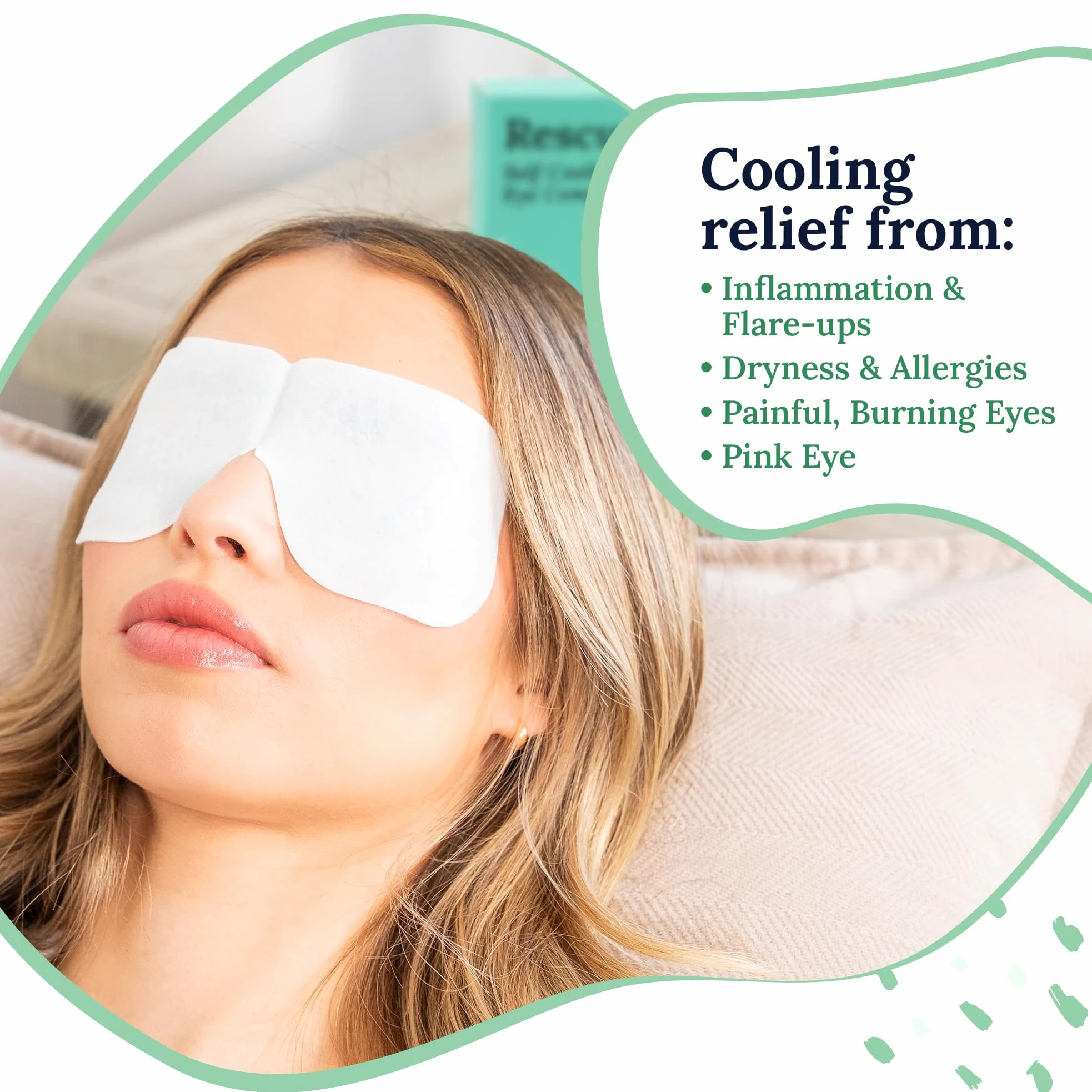 CorneaCare Rescue Hydrogel samochłodzące okłady | Odświeżające podkładki pod oczy | Odświeżające plastry na oczy | Odświeżające maseczki do opuchniętych oczu | 12