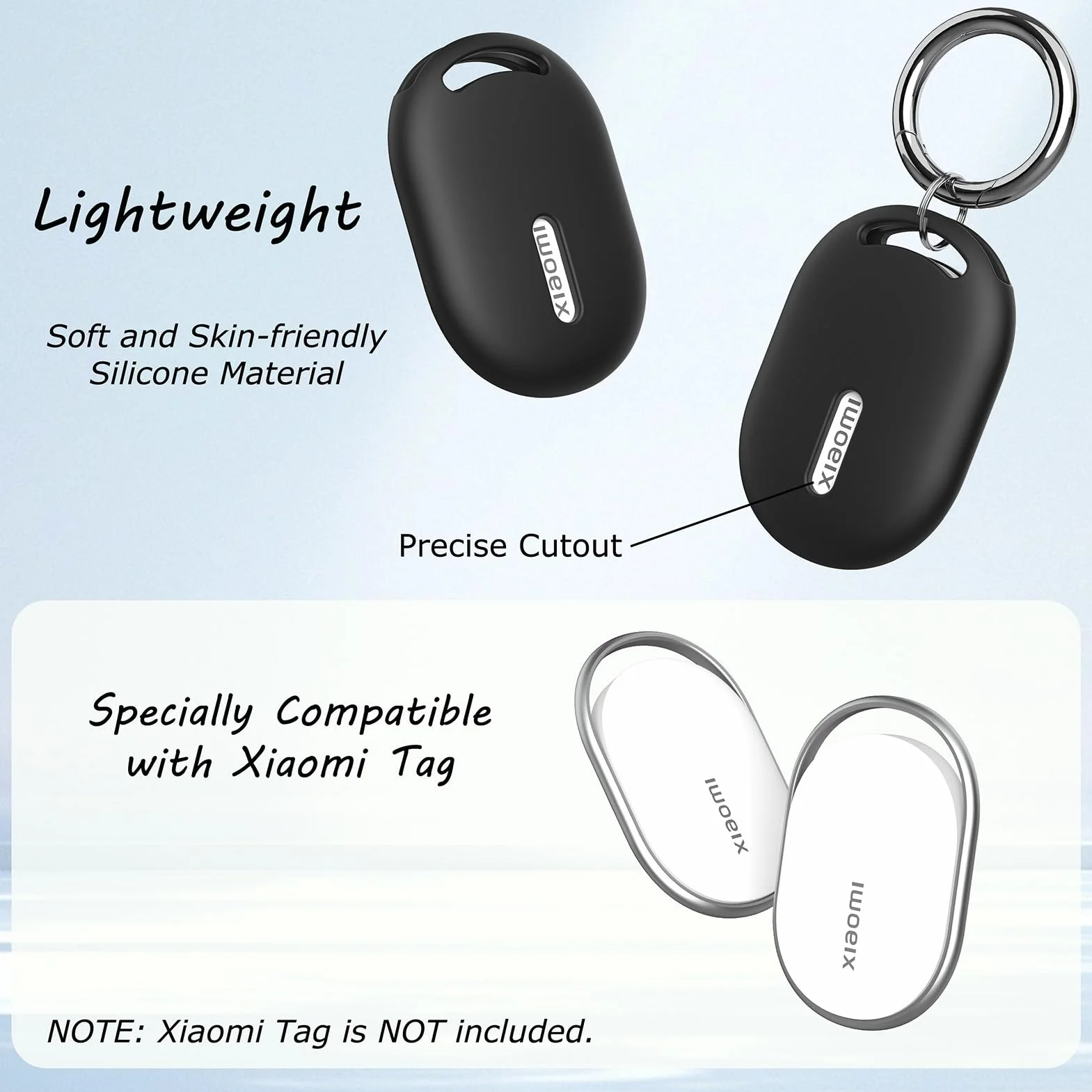 Etui ochronne do xiaomi tag, klucz - odporny na upadek i zarysowania, etui tracker GPS Android Tracker do kluczy, bagażu, portfeli, dzieci (czarny i ciemnoniebieski)