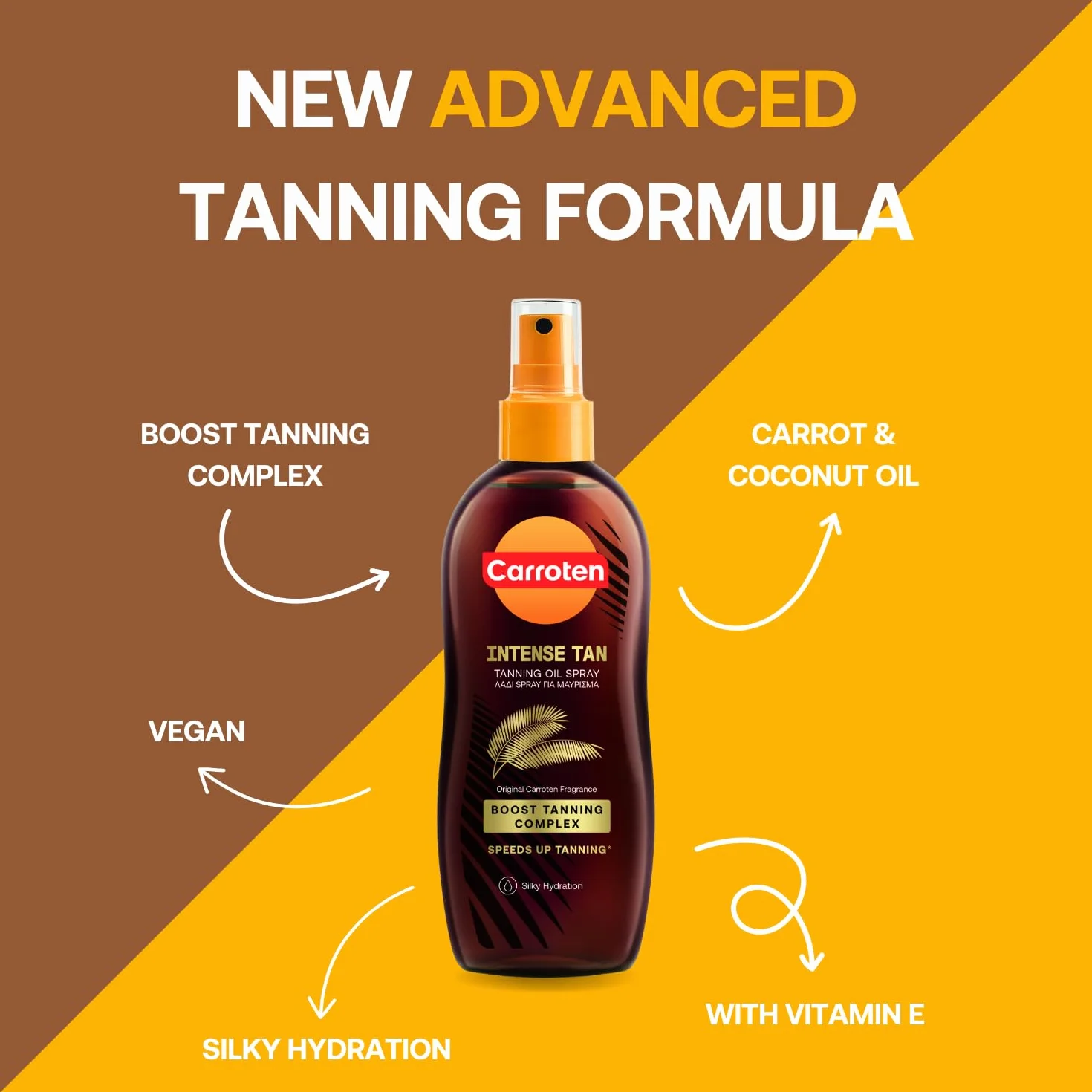 Carroten Intensive Tanning Oil 150 ml przyspieszacz opalania olejek z marchwi i kokosa witaminy A & E