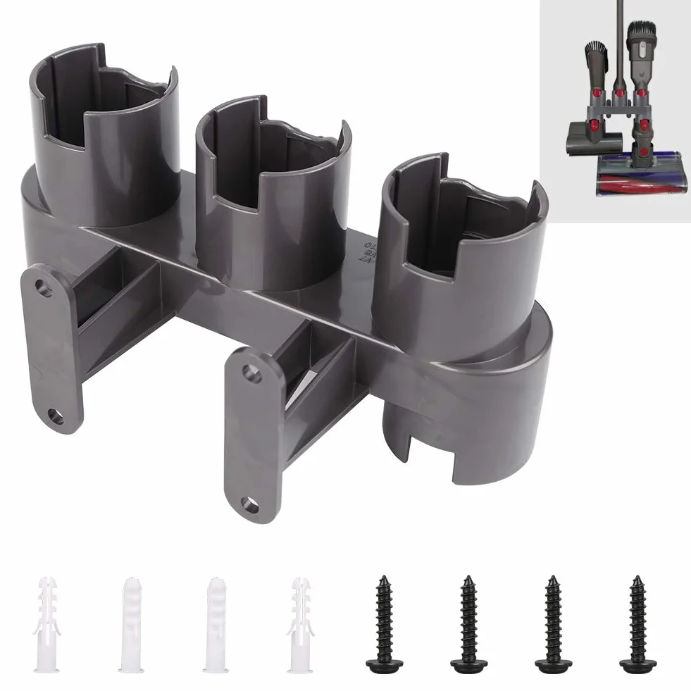 ABC life Zamiennik końcówek do odkurzacza Dyson, uchwyt ścienny, zestaw konwerterów adapterów do Dyson V11 V10, V8, V7, uchwyt organizera Dyson (szary, z pakietem części)
