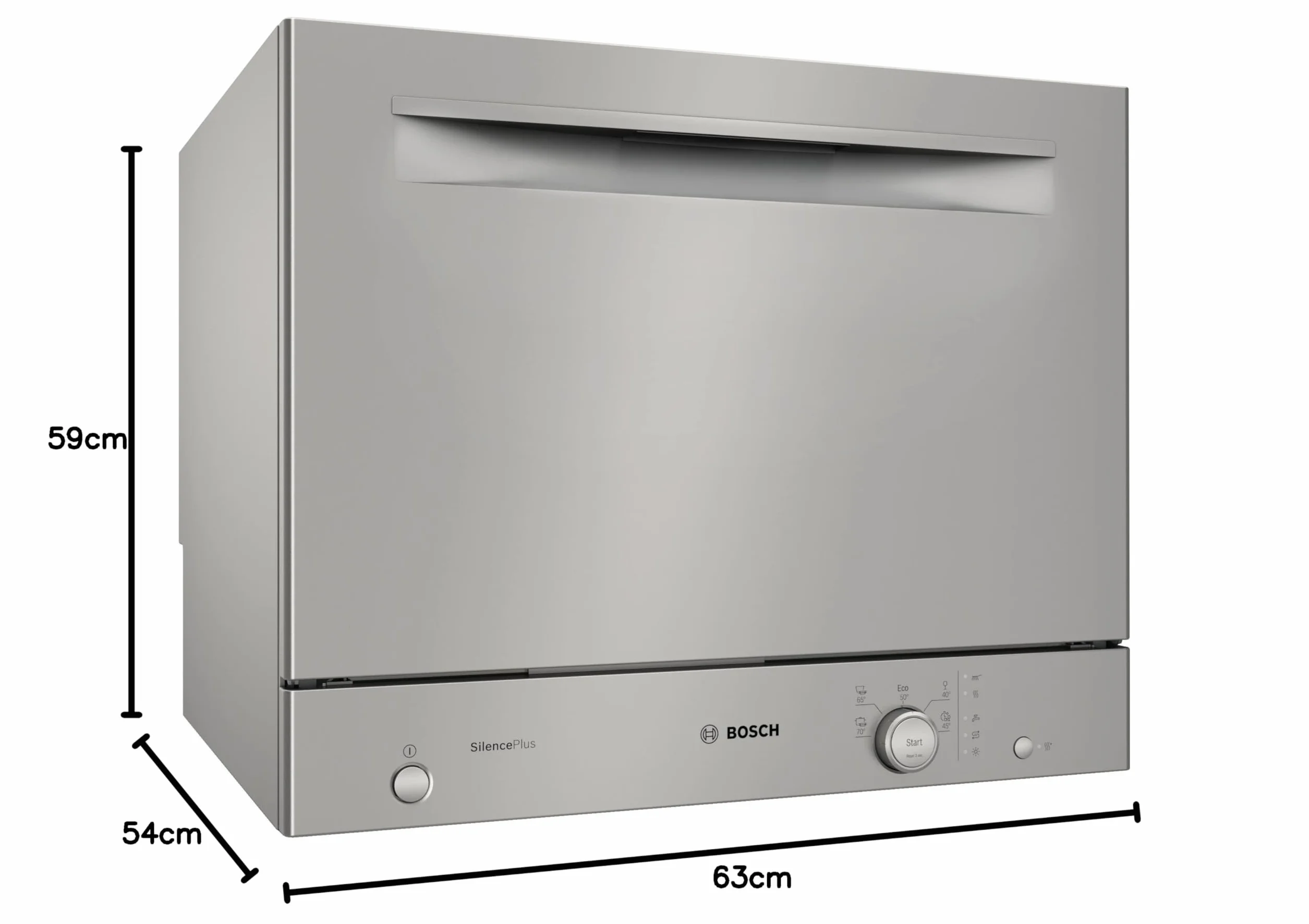 Bosch SKS51E38EU Zmywarka kompaktowa 55 cm 6 sztućców EcoSilence Drive stal nierdzewna