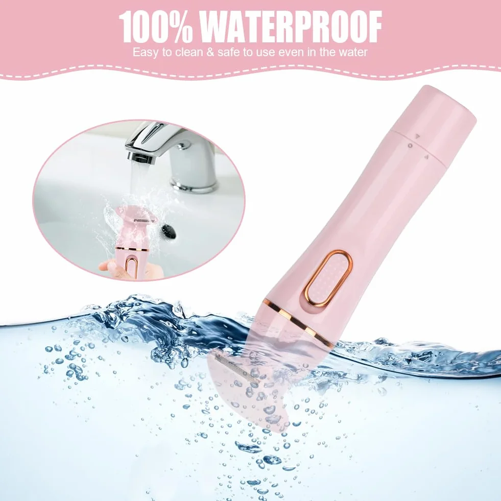 ACWOO Elektryczna golarka dla kobiet, 4 w 1, golarka na mokro i sucho, bezbolesna depilator do strefy bikini, pach, nóg, ramion i twarzy, wodoszczelna, ładowanie przez USB