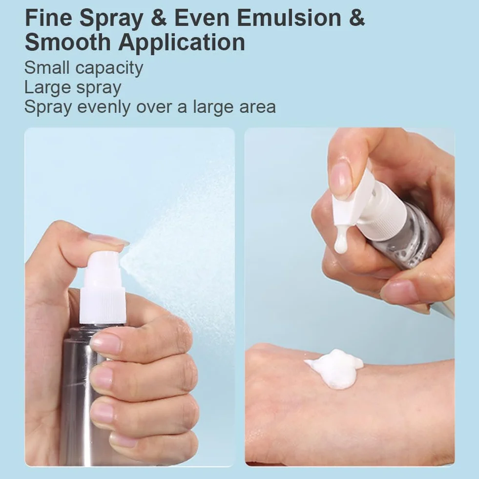 Flintronic Zestaw butelek podróżnych 4 w 1, 50 ML, szczelne, przenośne pojemniki z etykietą