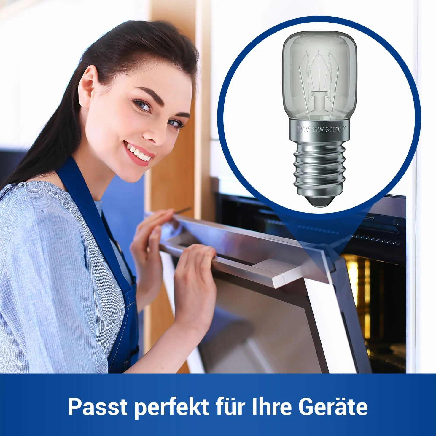 VIOKS Żarówka E14 15W 230V 300°C 22mm Ø48mm do piekarnika
