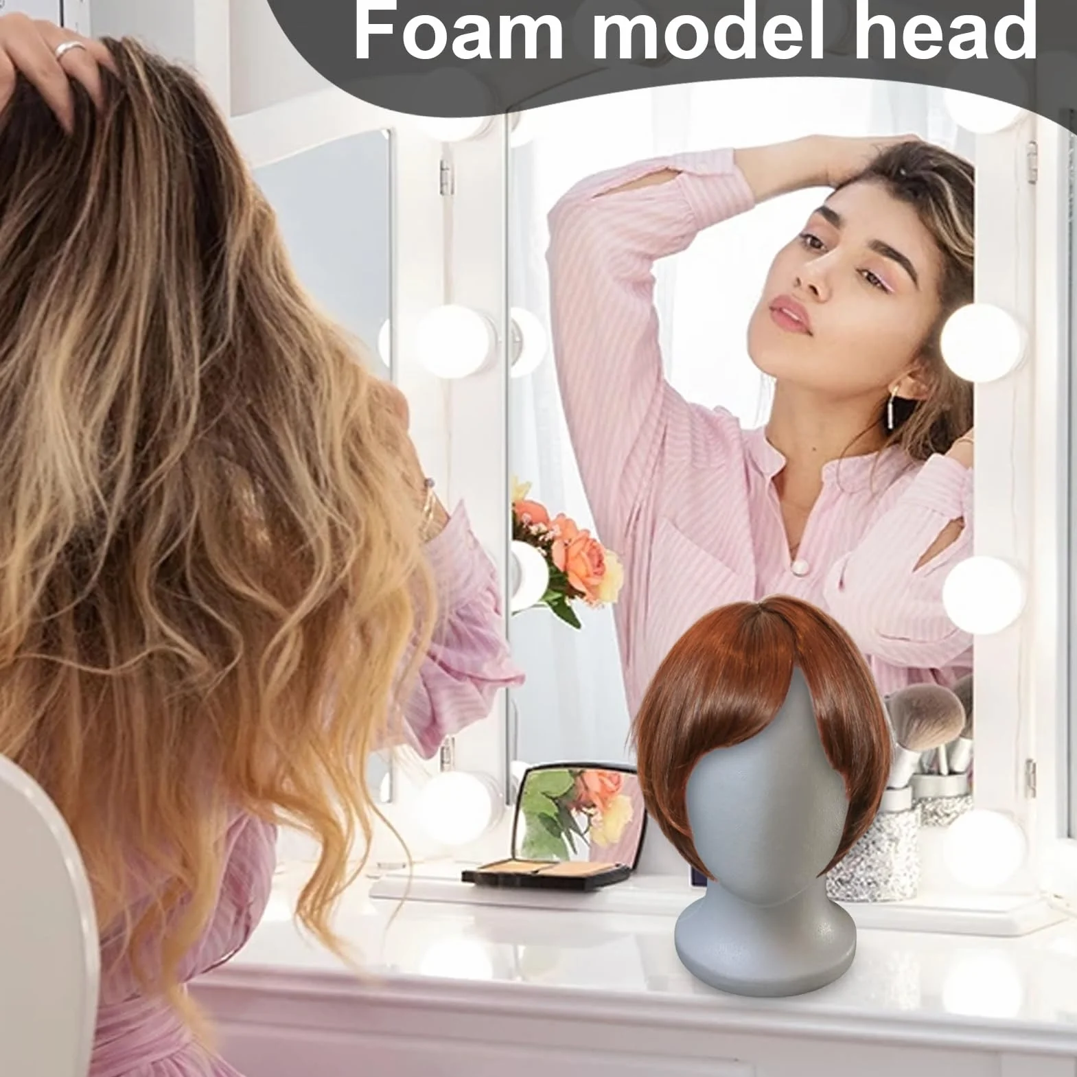 Styropianowy Manekin Głowy | Modele Główek ze Styropianu | Bez Twarzy Stojak Wystawowy Do Kosmetyków Włosów Salon Peruki Model Kapelusze