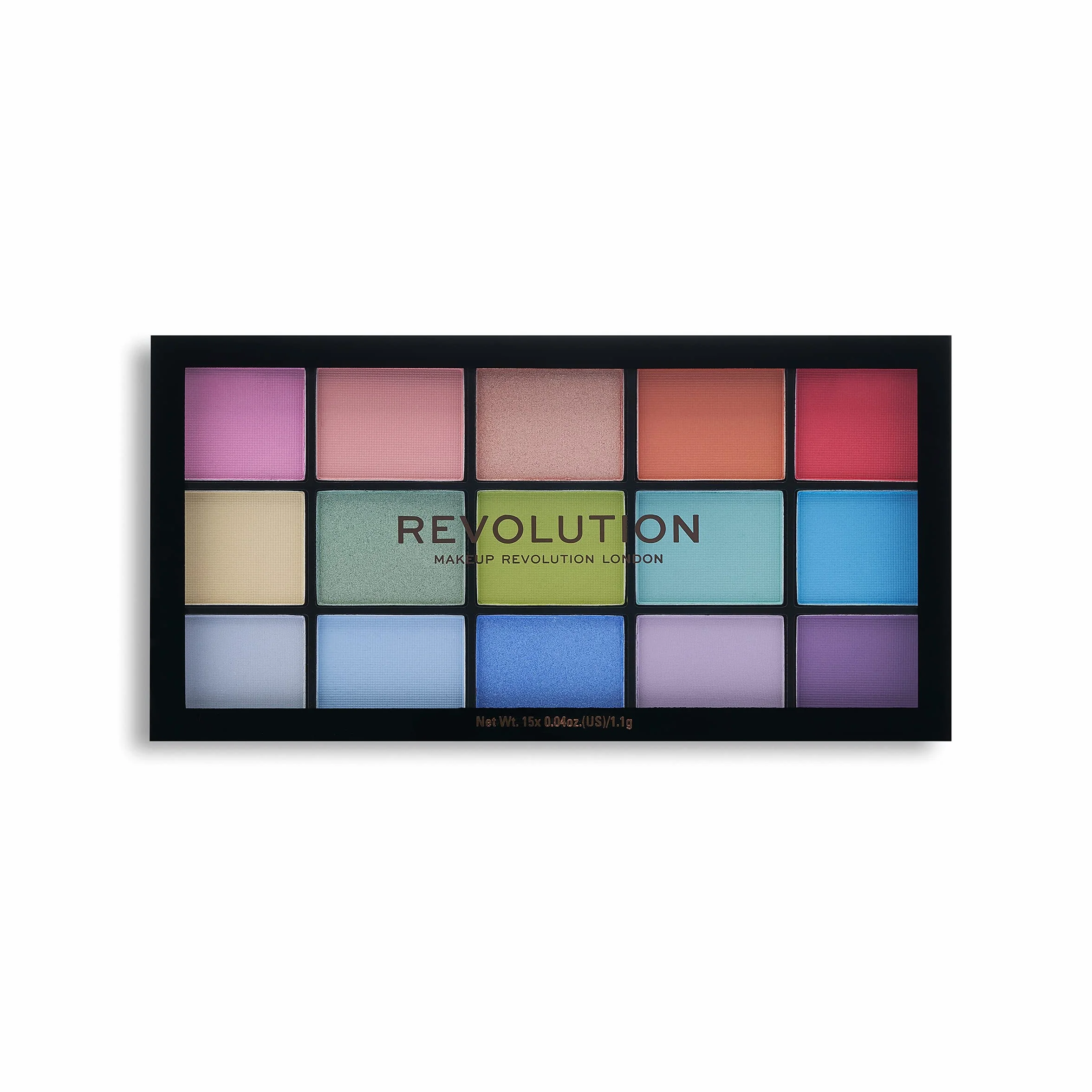 Revolution Beauty London Paleta cieni do powiek, metaliczne i matowe kolory do oczu, 15 odcieni, ciasto cukrowe, 16,5 g