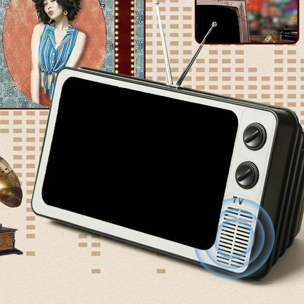Vintage TV telefon retro telefon komórkowy kontynuacja w rozszerzonym powiększeniu wzmacniacz ekran stojak na telefon przestrzenny