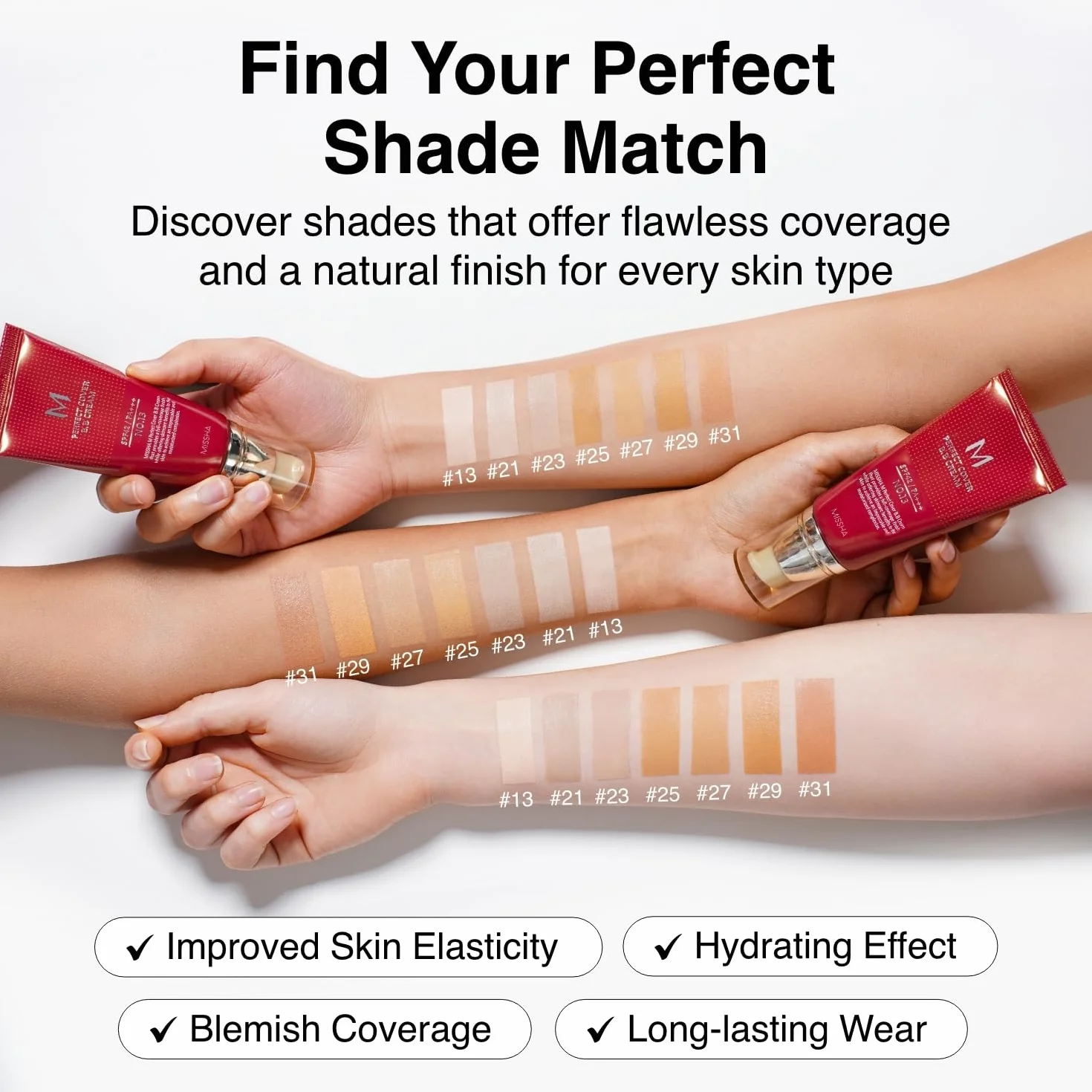 MISSHA M Perfect Cover BB Cream No.23 naturalny beż - jasny/średni z chłodnym/neutralnym odcieniem SPF 42 PA +++ 1,69 Fl Oz - barwiony krem nawilżający z SPF