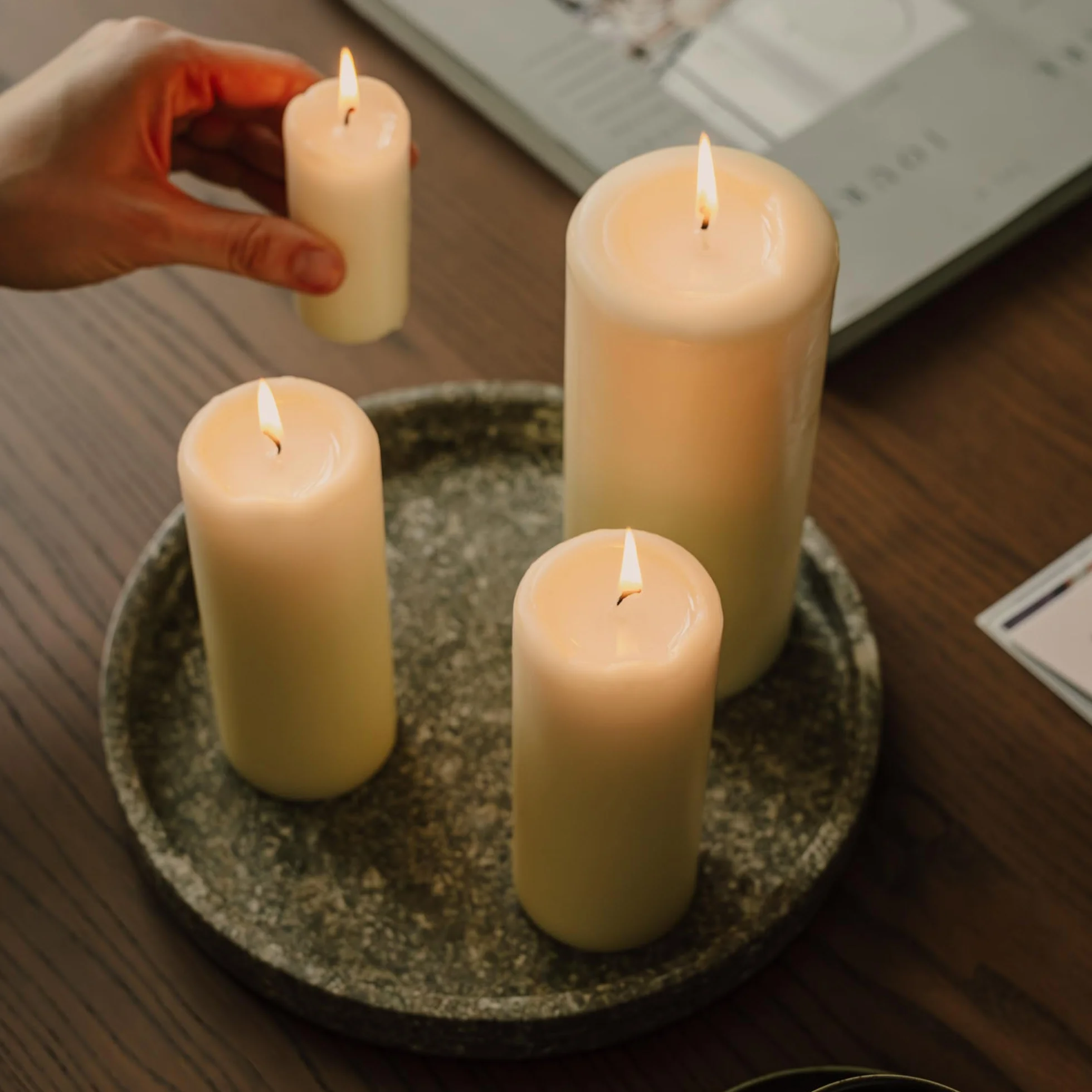 Spaas Unscented Pillar Candle 50/80 mm 18 Hours Czerwony