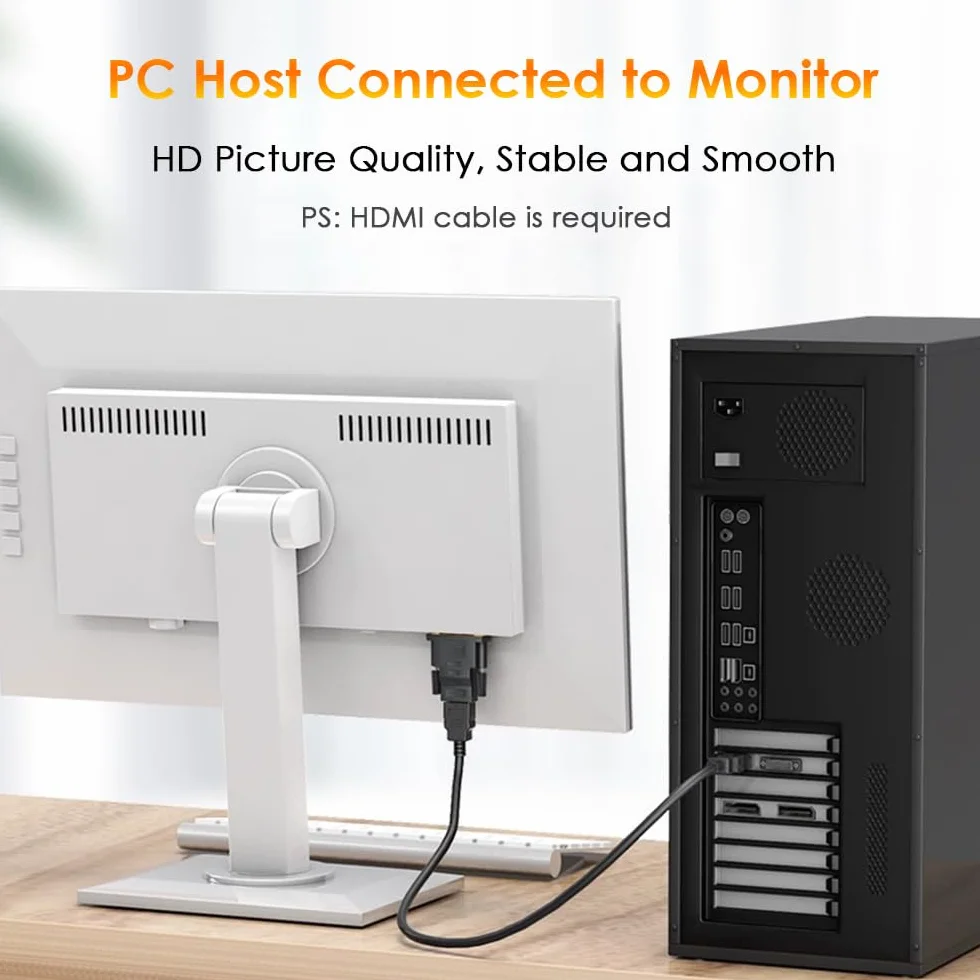 Adapter DVI na HDMI, adapter DVI-D męski na HDMI żeński 1080P dwukierunkowa konwersja do komputera, laptopa, monitora, telewizora, projektora, konsoli do gier i innych