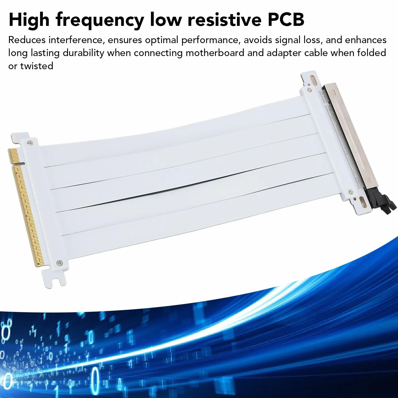 Kabel GPU Riser, kabel PCIE 5.0 Riser kompatybilny z 4.0 3.0 2.0 1.0 PCIE 5.0 X16 Riser Kabel PCB 128 GBPS Szybki elastyczny przedłużacz GPU Adapter kablowy Riser (20 cm)