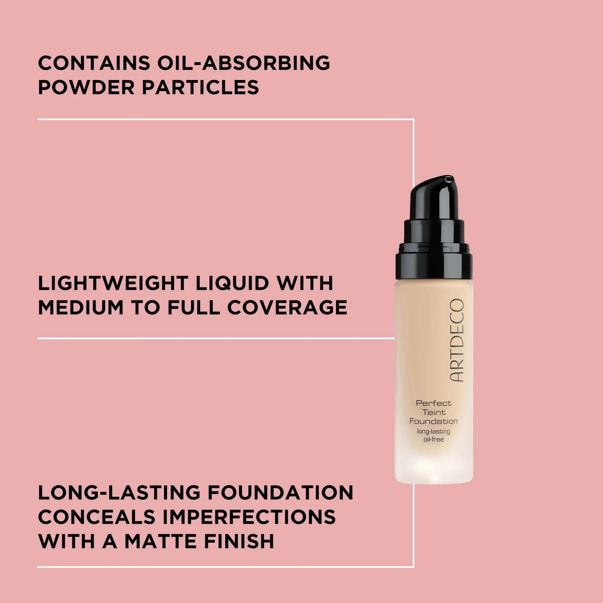 ARTDECO Perfect Teint Foundation – długotrwały, płynny podkład bez oleju i bez efektu maski – 1 x 20 ml