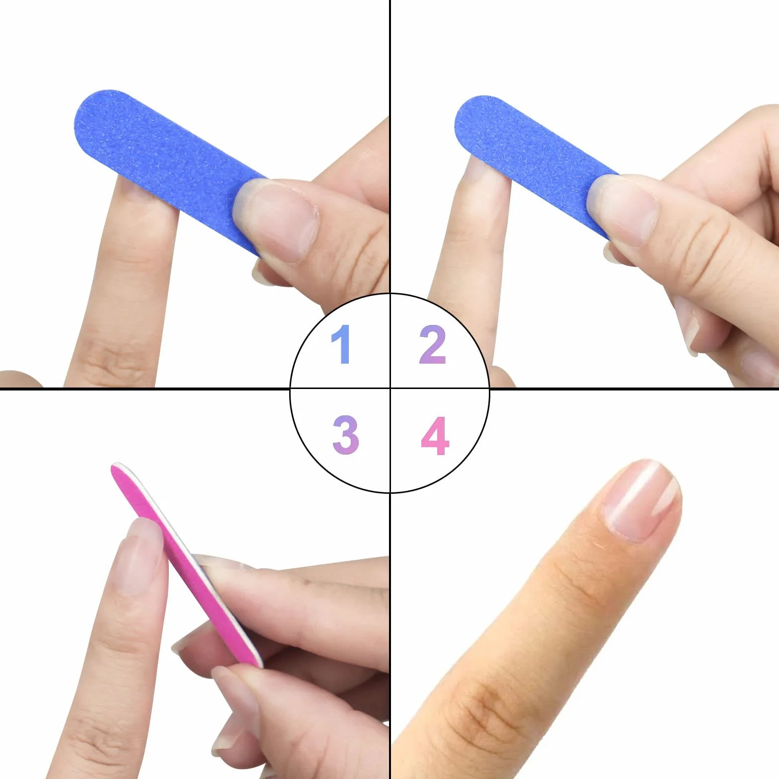 100 mini pilników do paznokci 180/240 Grit dwustronne jednorazowe pilniki do manicure, salonu i domu