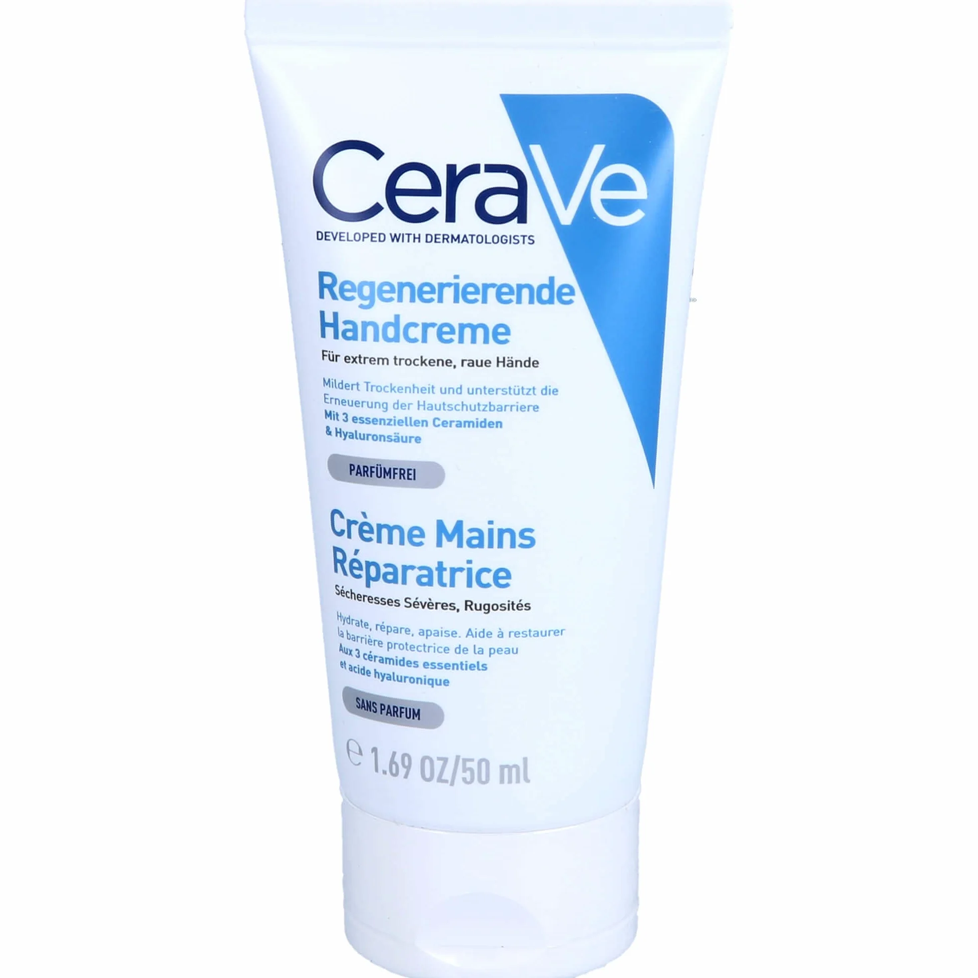 CeraVe Reparative Hand Cream, 50 ml, krem ​​do rąk do skóry suchej i szorstkiej, z gliceryną i 3 niezbędnymi ceramidami
