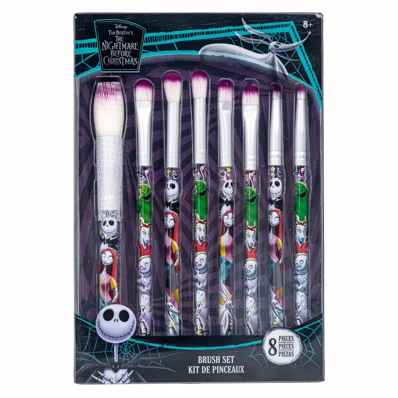 Nightmare Before Christmas Zestaw 8 Pędzli do Makijażu Cienie i Róż