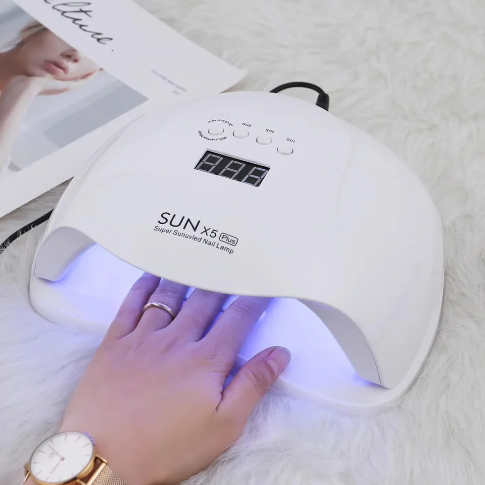 Retoo Lampa UV LED do paznokci 80 W, suszarka do paznokci żelowych, wyświetlacz LCD, narzędzie do utwardzania paznokci, utwardzarka do utwardzania, lampa żelowa do domu i studia paznokci, odpowiednia