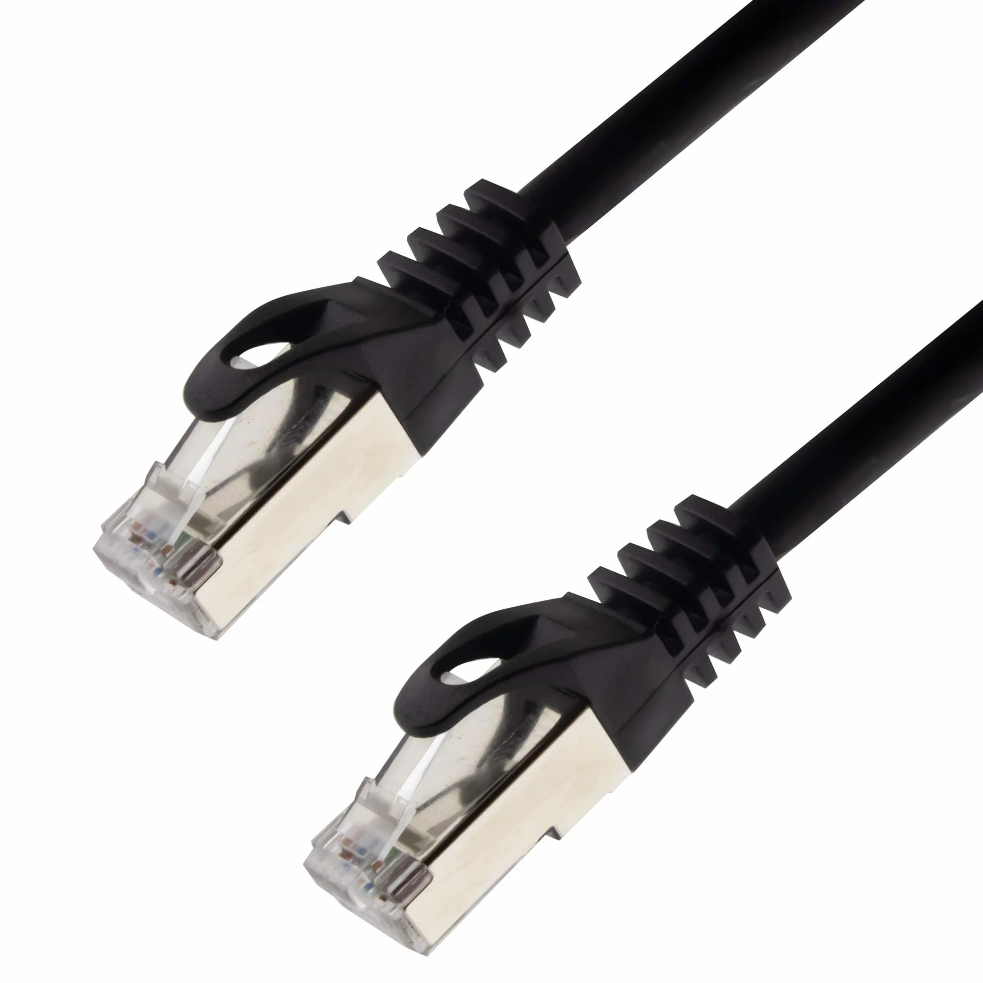 Kabel sieciowy S/FTP PIMF Cat. 7, 0,25 m, czarny, kabel krosowy Gigabit Ethernet LAN DSL CAT7