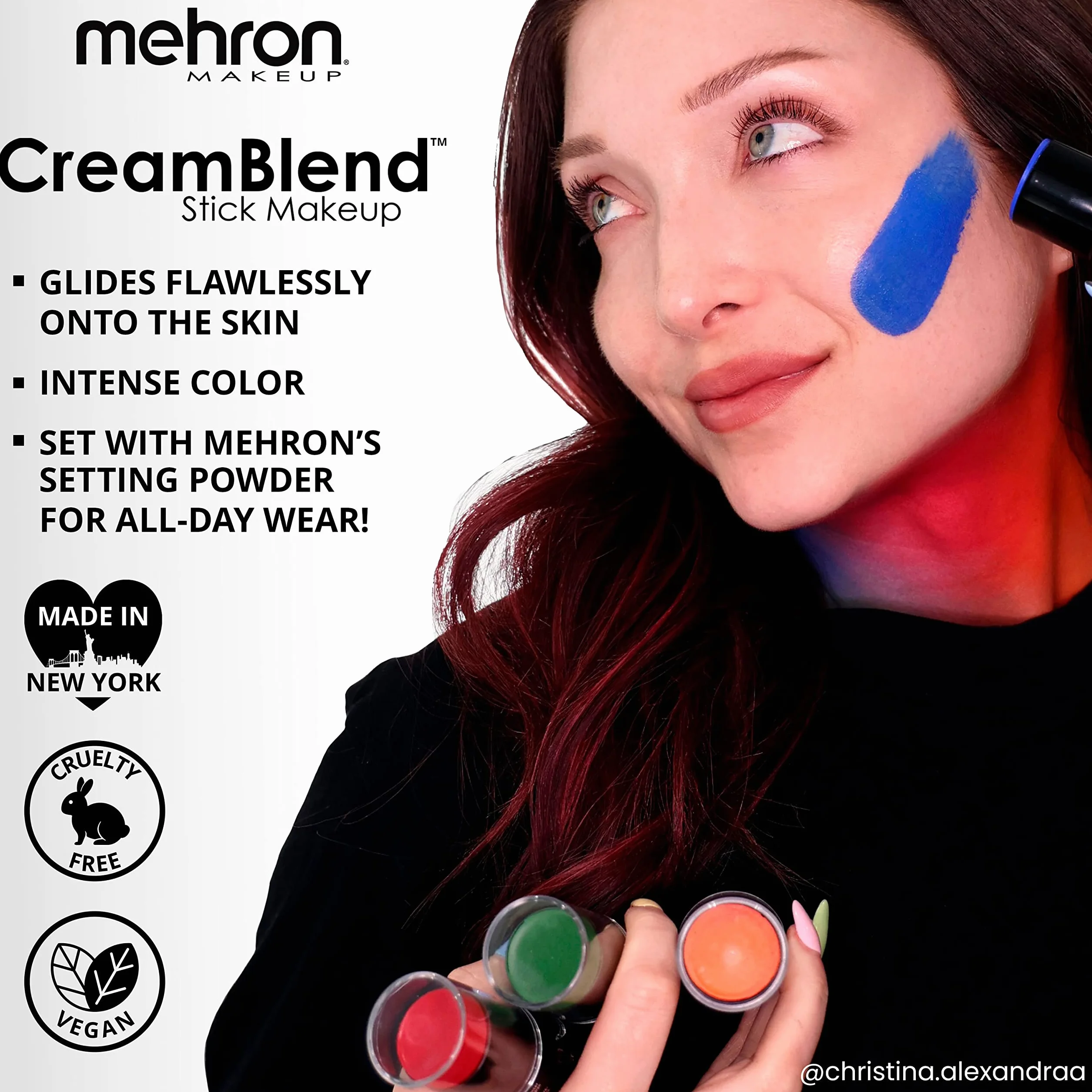 Mehron Makijaż CreamBlend Stick do malowania twarzy, malowania ciała i kremu podkładowego | pisak do malowania ciała (czerwony)