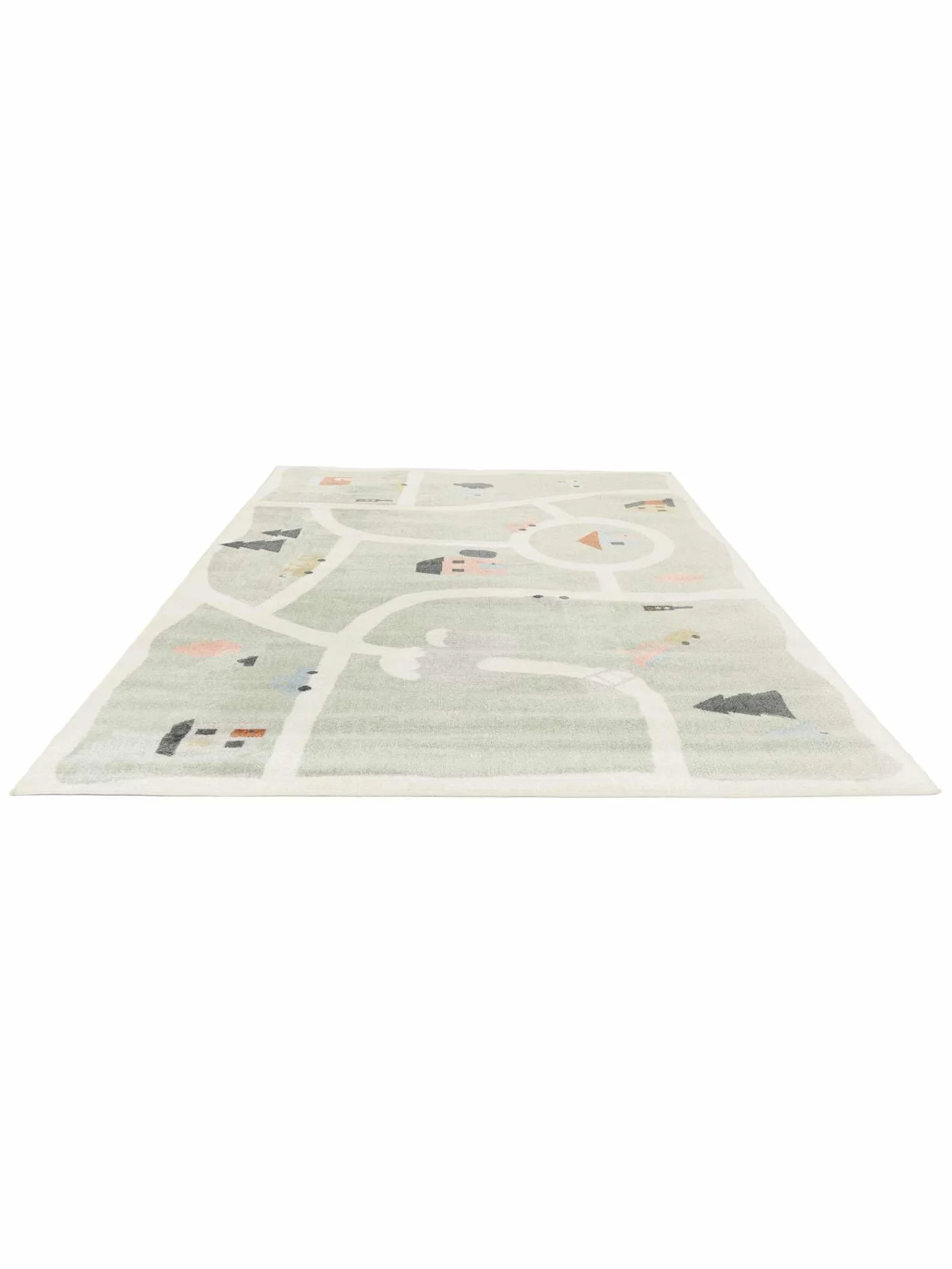 RugVista Road map Dywan dziecięcy 100 x 160 cm Prostokąt Zielony/Multi