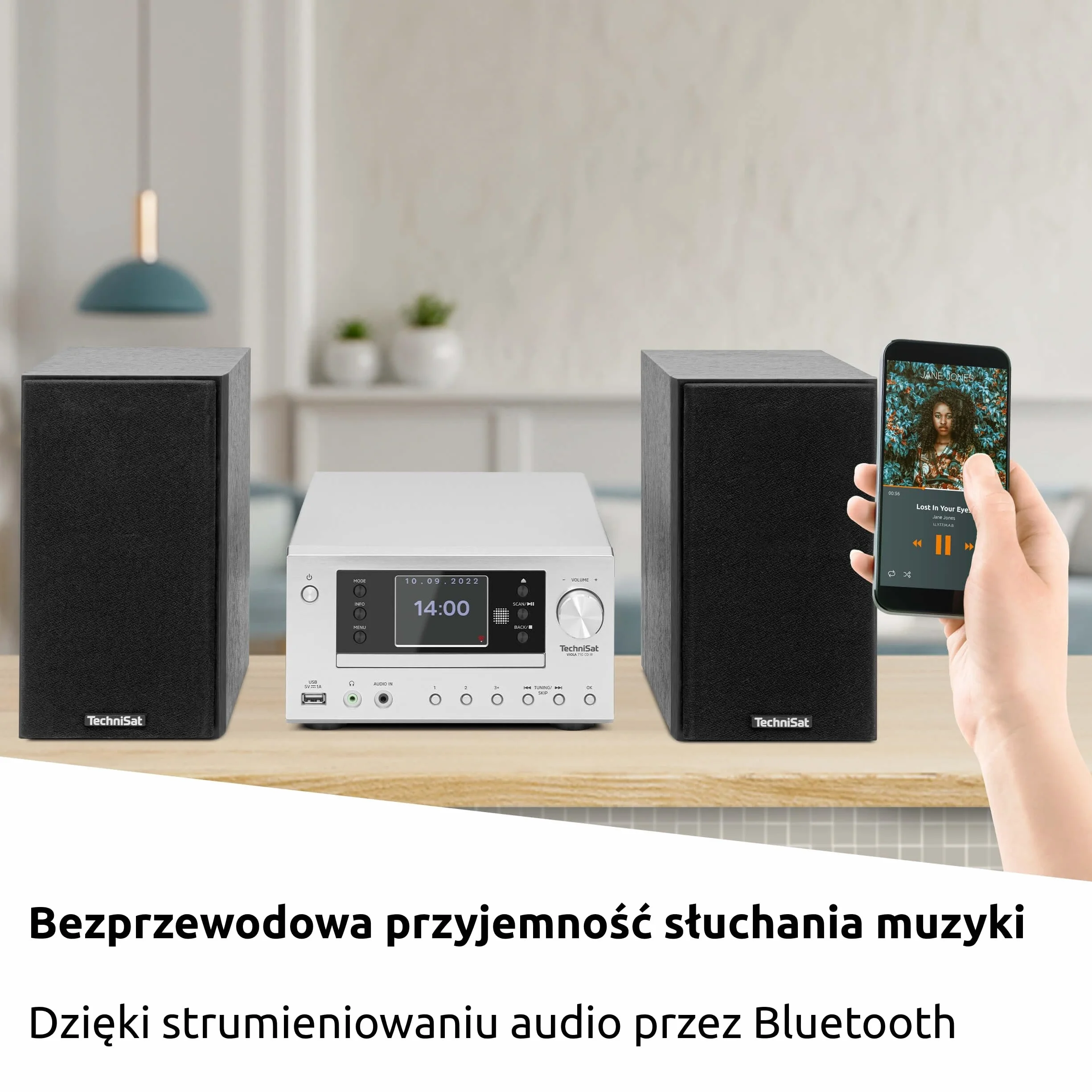 TechniSat VIOLA 710 CD IR – kompaktowy system Hi-Fi (radio internetowe, DAB+, UKW, odtwarzacz CD, Bluetooth, 2 x 20 W RMS, gniazdo słuchawkowe, budzik, wyłącznik czasowy, kompaktowy system, pilot