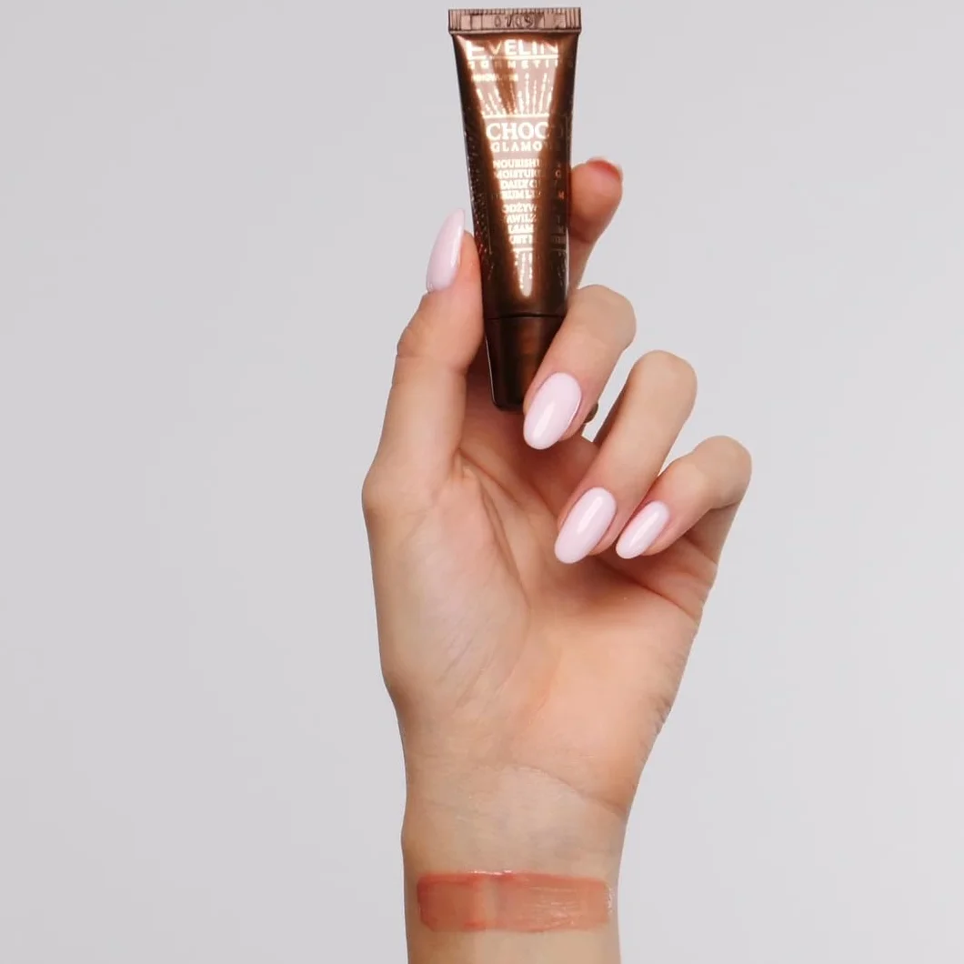 Eveline Cosmetics Choco Glamour głęboko nawilżające serum do ust z masłem shea i skwalanem, wegańskie nawilżenie i pielęgnacja