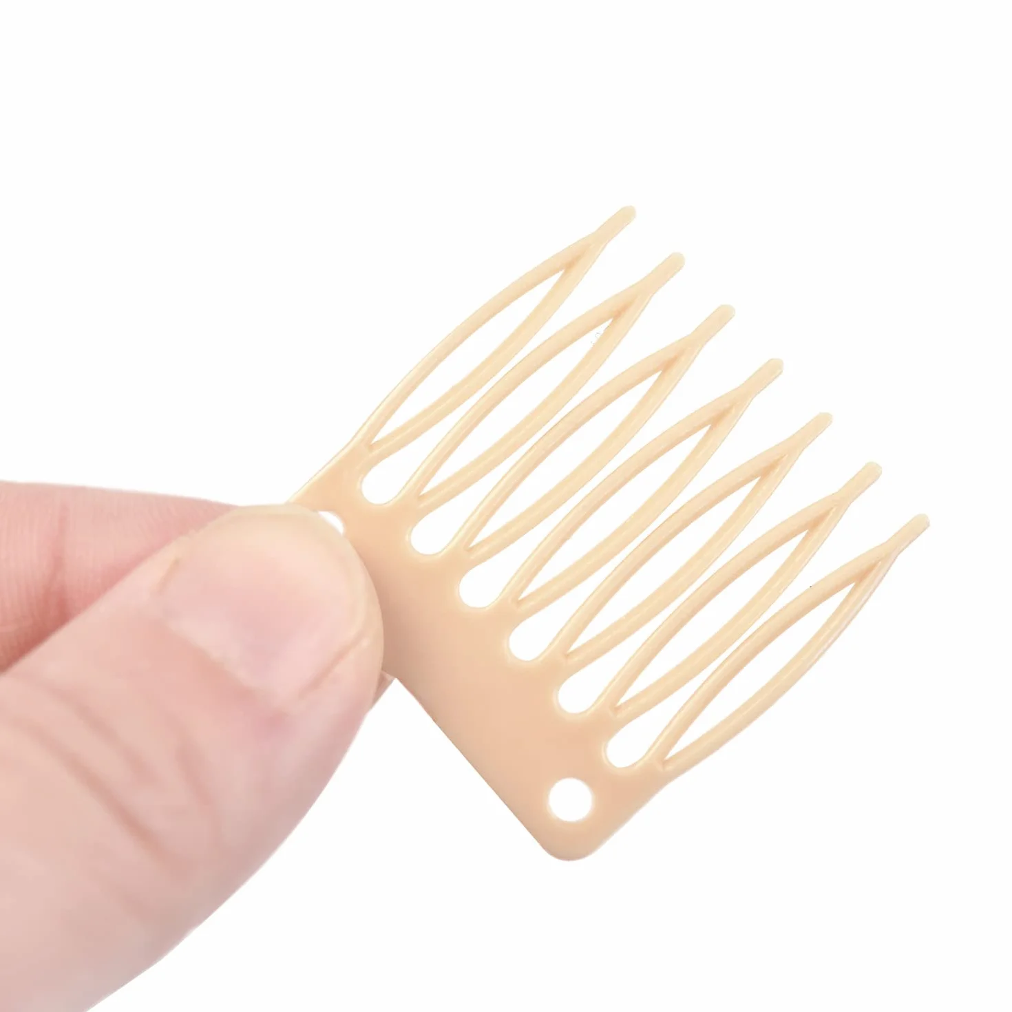 50 szt./partia grzebień do włosów slajdy plastikowe klipsy do peruki czepek peruki grzebienie do robienia peruki, 7 zębów spinki do włosów (blonde)