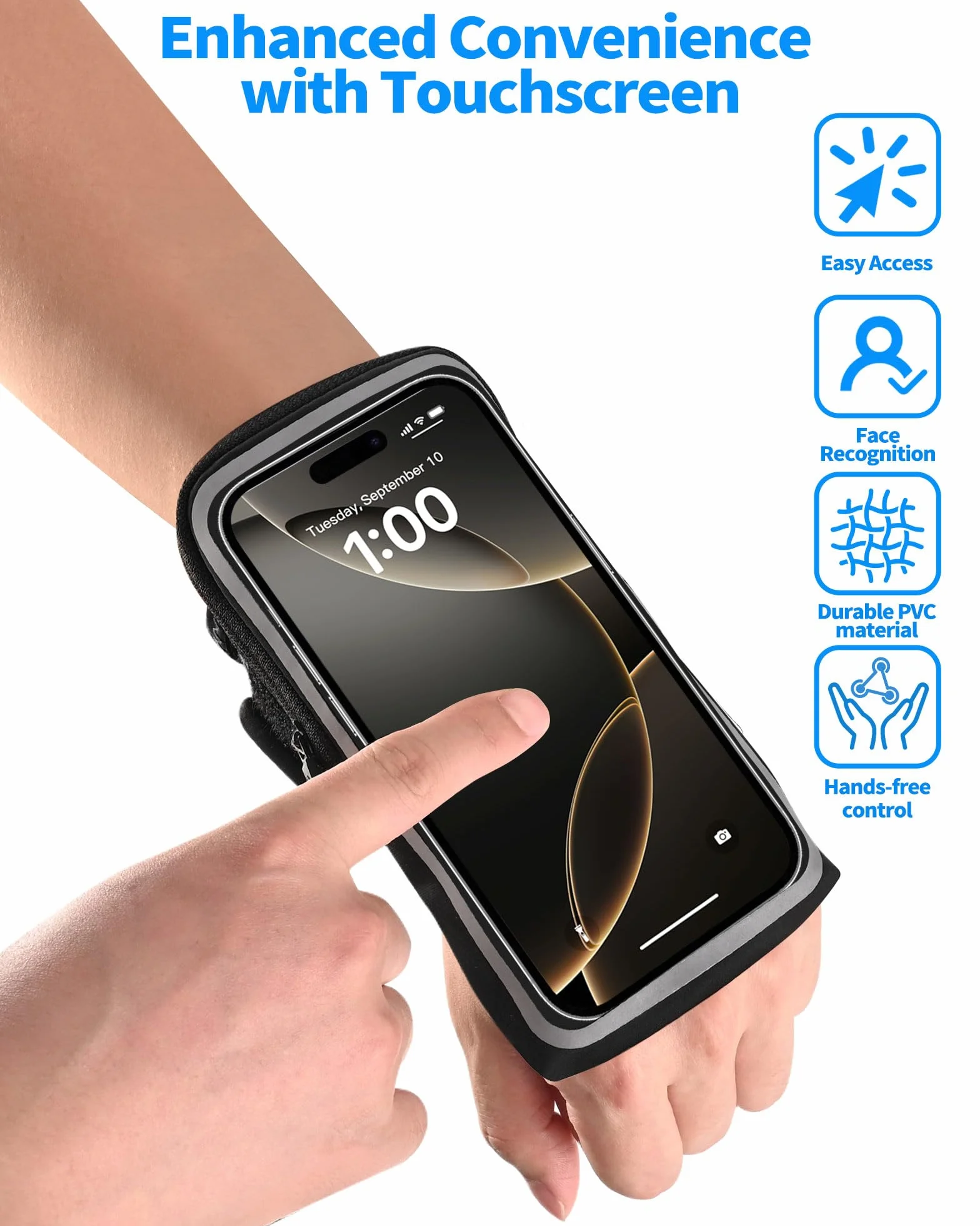pokrowiec na telefon komórkowy do joggingu z kieszenią na słuchawki, bransoletka na telefon komórkowy z paskiem na telefon komórkowy iPhone 16 15 14 13 12 Plus Pro Max Galaxy S24 Ultra