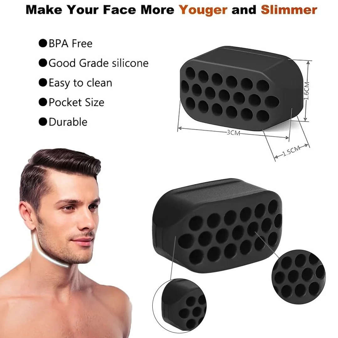 Jaw Trainer, 6 sztuk Jawline Exerciser i trening szczękowy, trening szczękowy, trener szczękowy, podwójny podbródek, do ćwiczeń mięśni twarzy, mężczyzn i kobiet, A