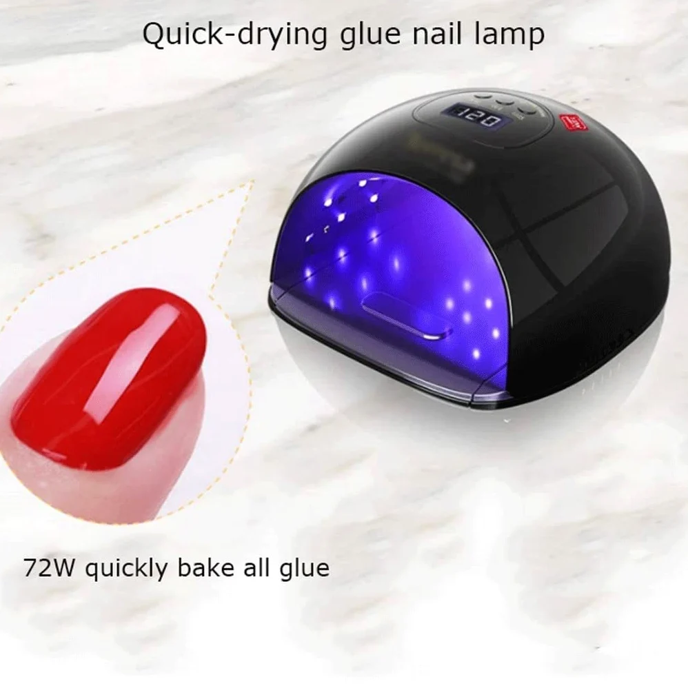 Lampa do paznokci LED UV. Lampa do paznokci 72W Duży suszarka do paznokci ABS Anti-spadek lampki do paznokci inteligentny czujnik fototerapia maszyna do kleju do paznokci Szybkoschnacy