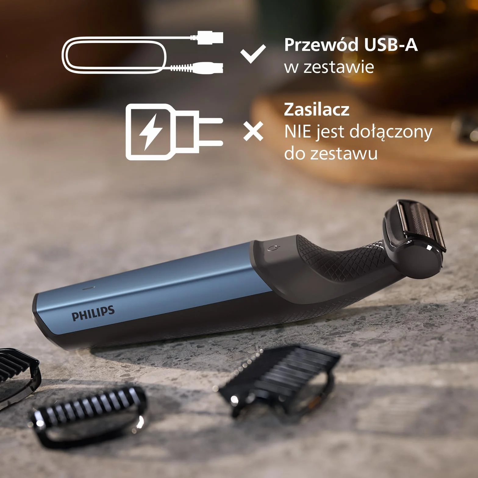 Philips Bodygroom 3000, Trymer do Pachwin i Ciała z Możliwością Użytkowania pod Prysznicem, Dokładne i Wygodne Golenie, Pielęgnacja Całego Ciała, 60 Min. Czas Pracy, Model Bg3027/03