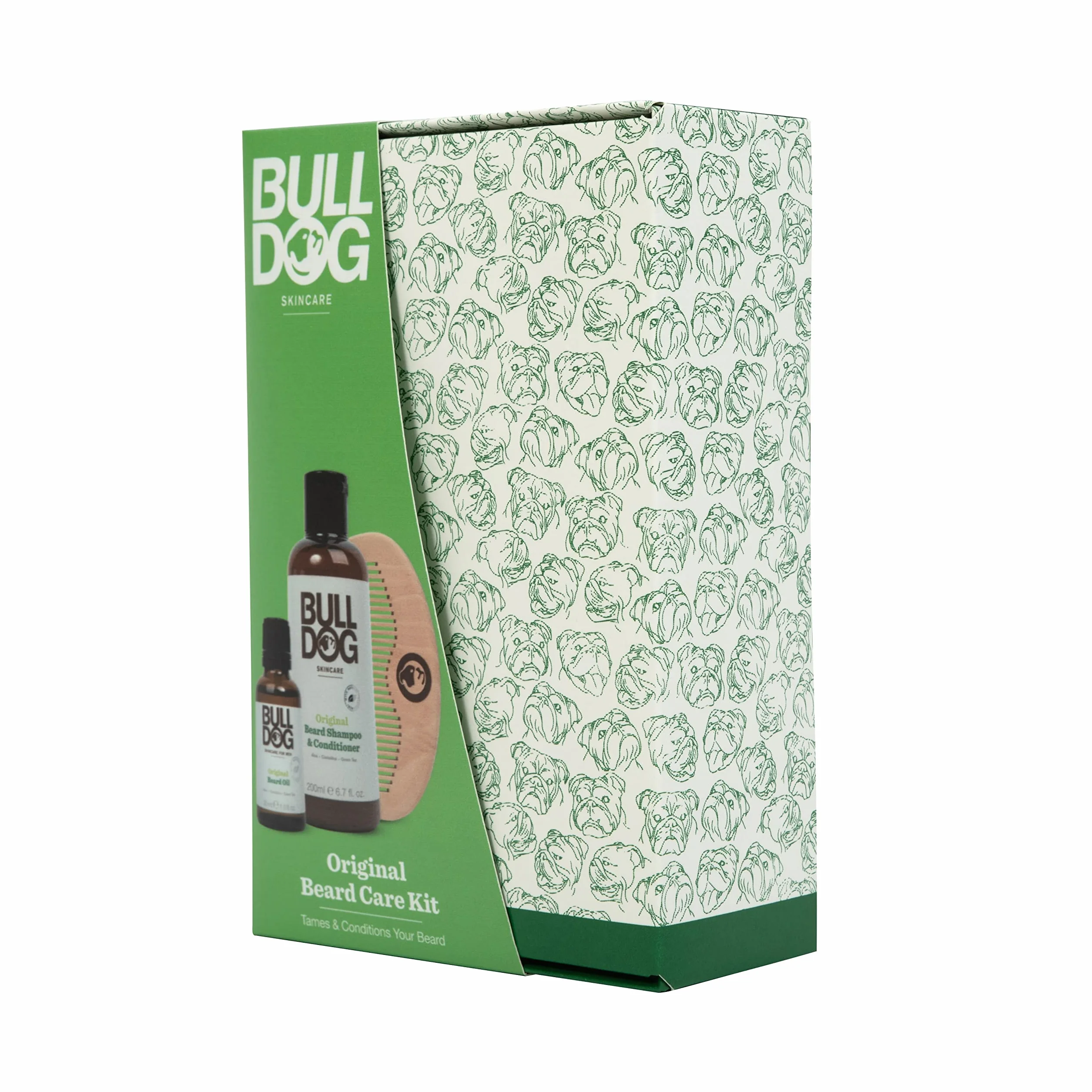 BULLDOG Bulldog Skincare oryginalny zestaw do pielęgnacji brody, oryginalny zapach (1 x oryginalny szampon i odżywka do brody 200 ml, x1 olejek do brody