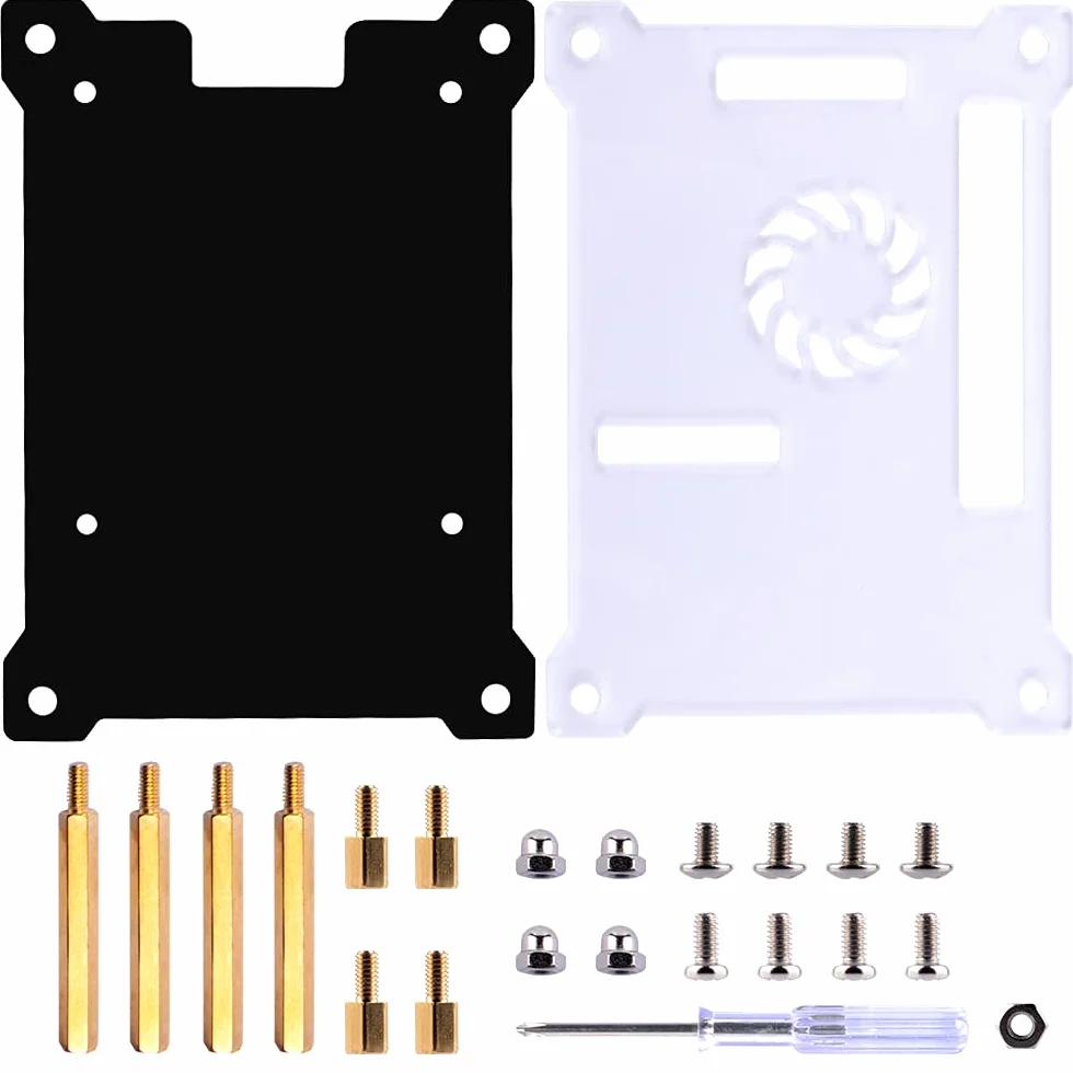 GeeekPi Akrylowa Obudowa do Raspberry Pi 4B/3B+/3B/2B/B z Etui na PoE (Raspberry Pi i PoE Nie Dołączone)