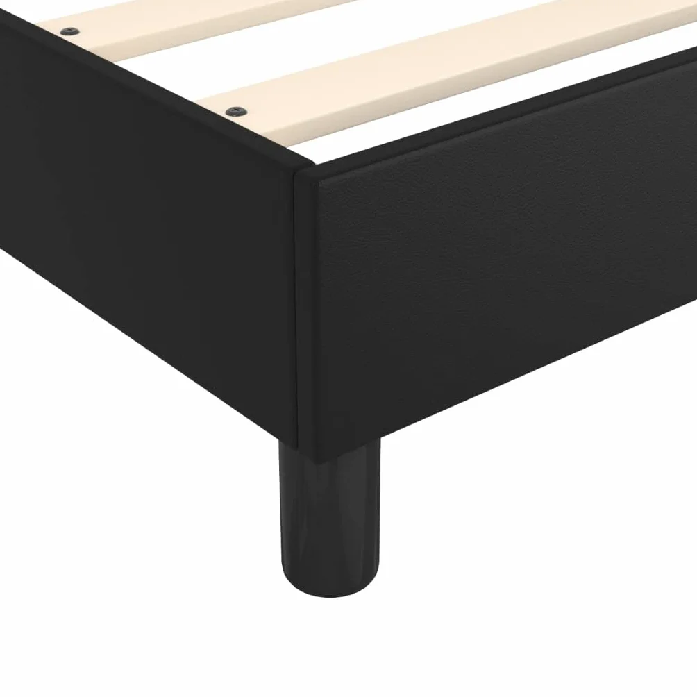 vidaXL Łóżko kontynentalne 140x200 cm czarne obite sztuczną skórą