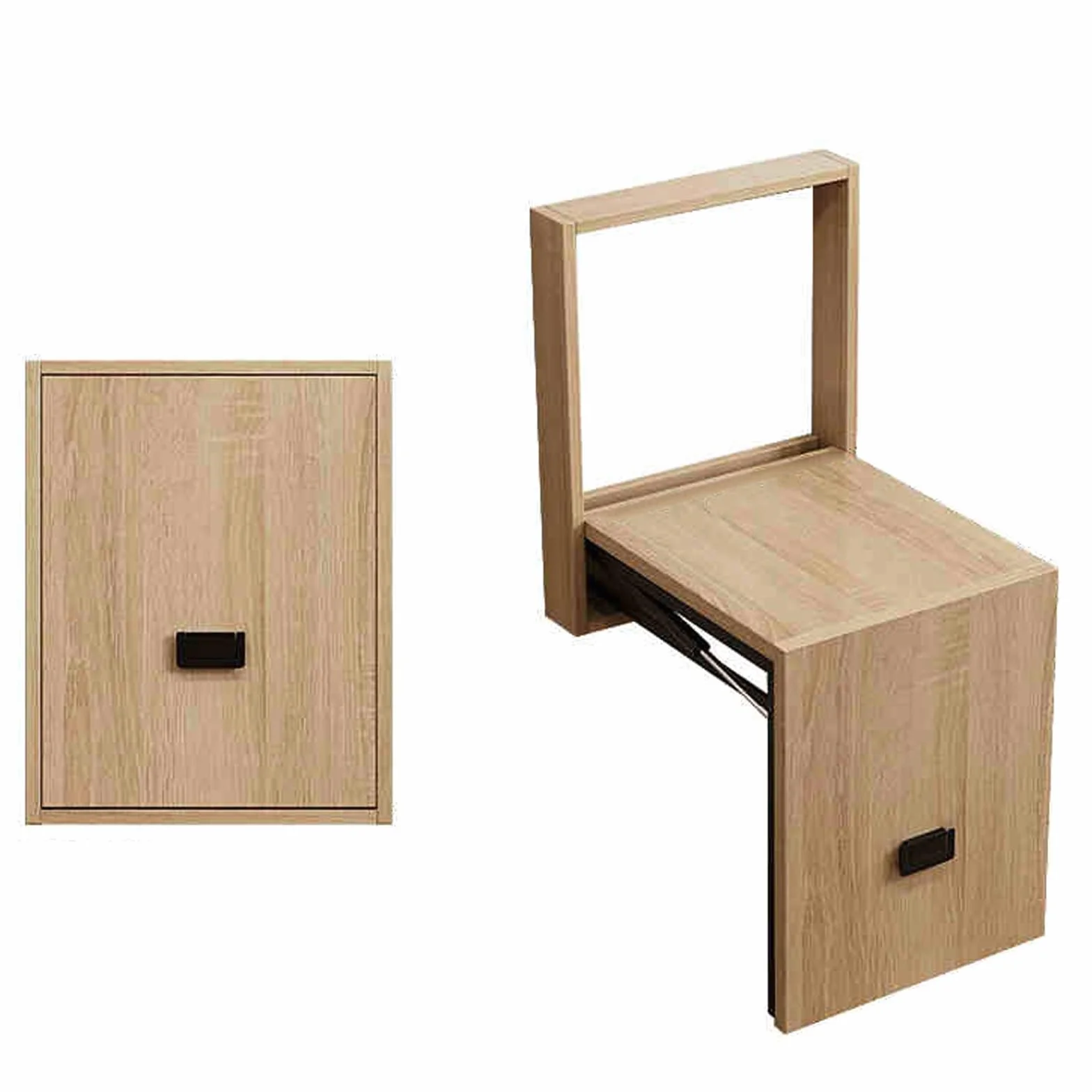 Wall Mounted Folding Step Stool, Space Saving Solid Footstool for Balcony Living Room