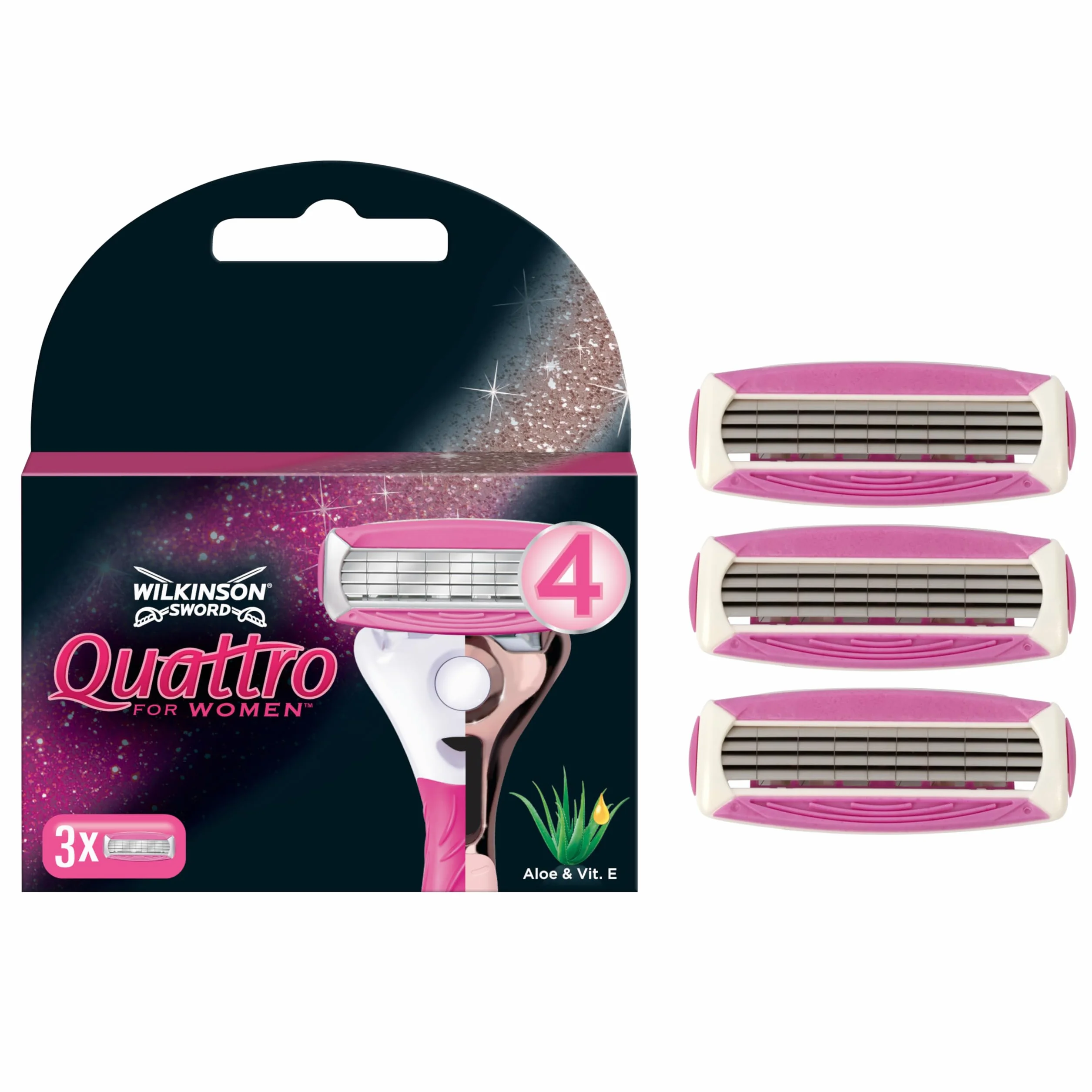 Wilkinson Sword Quattro for Women ostrza do golenia dla kobiet, 3 sztuki