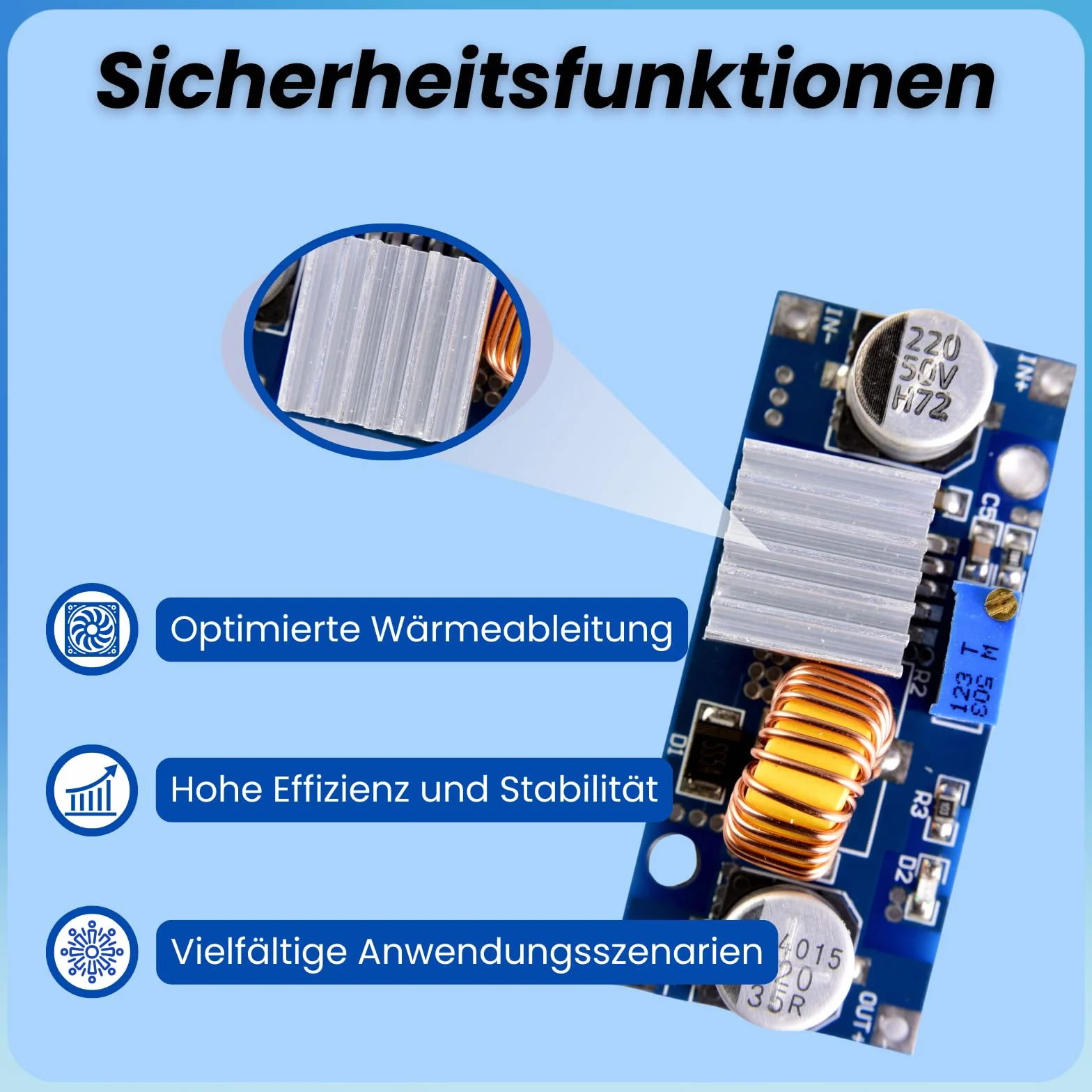DC-DC Buck Converter 4-38 V do 1,25-36 V 5 A regulowany 24 V 12 V 9 V 5 V Step Down przetwornik napięcia kompatybilny z Arduino LED Electric Power DIY (3 sztuki)
