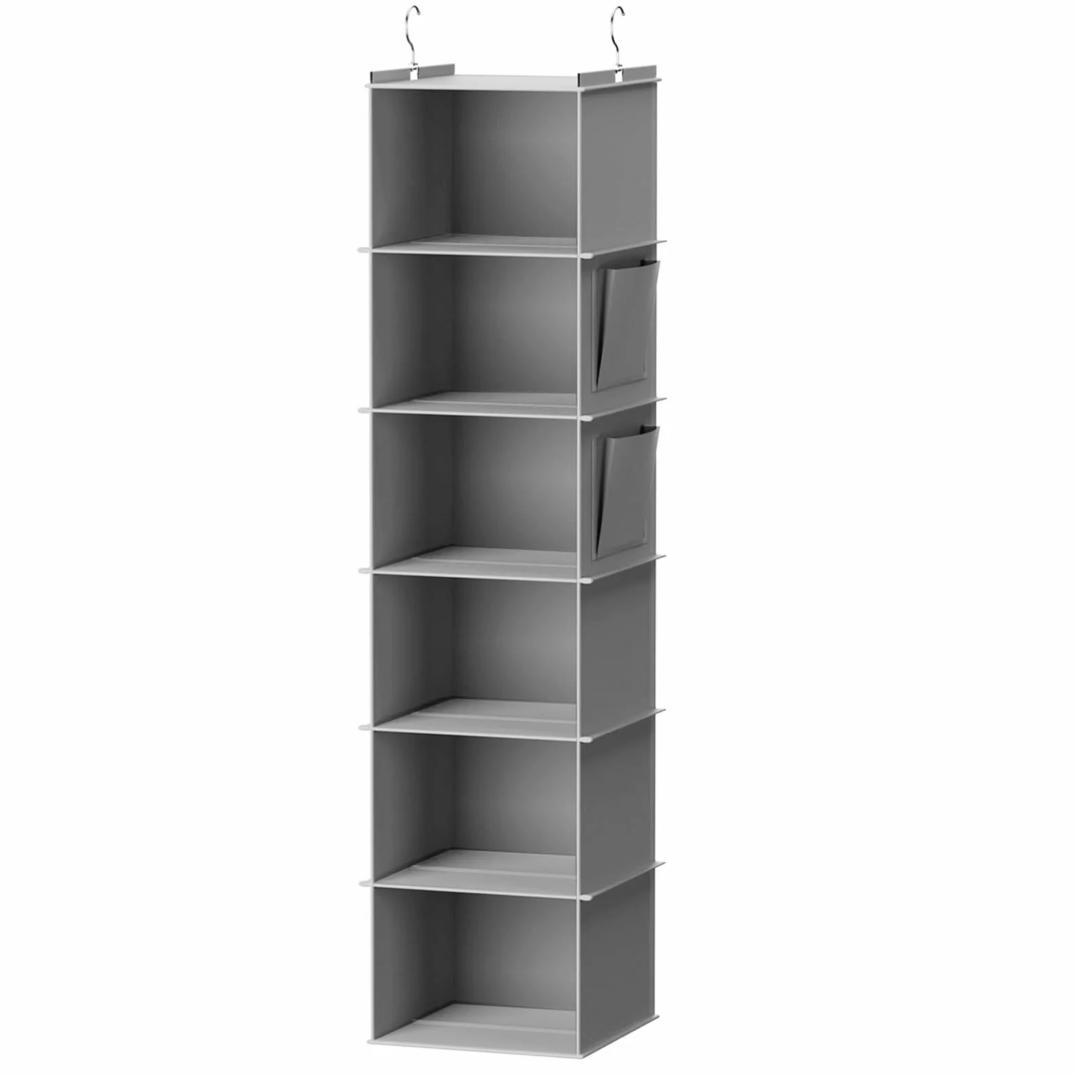 Wiszący Stojak z 6 Kratami Metalowy Haczyk Szary