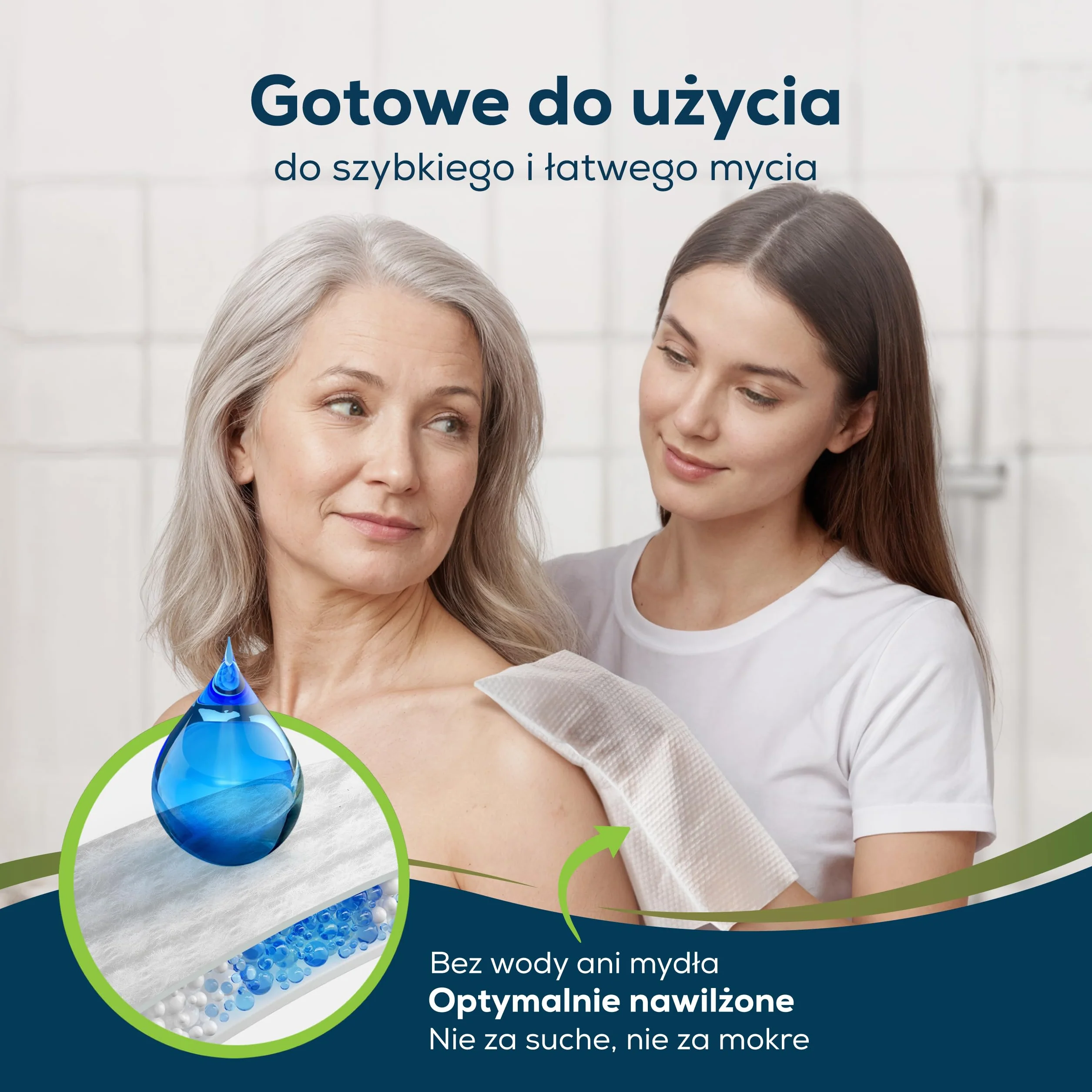 Sensalou Jednorazowe wilgotne rękawiczki do kąpieli dla dorosłych - wilgotne chusteczki (8 sztuk)