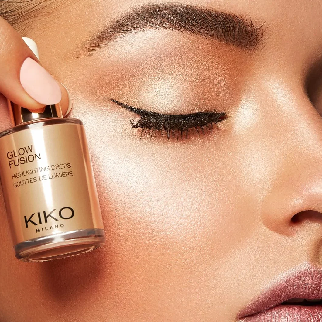 KIKO Milano Glow Fusion Highlighting Drops 02, Metaliczny Rozświetlacz Do Twarzy W Płynie