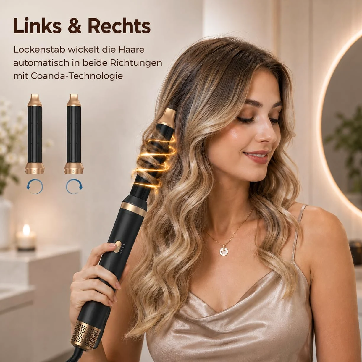 5 w 1 Hairstyler Air Styler Set 1000 W okrągła suszarka do włosów, szczotka z ciepłym powietrzem, wielofunkcyjna lokówka do włosów, prostowanie, suszenie ujemne, powolne suszenie