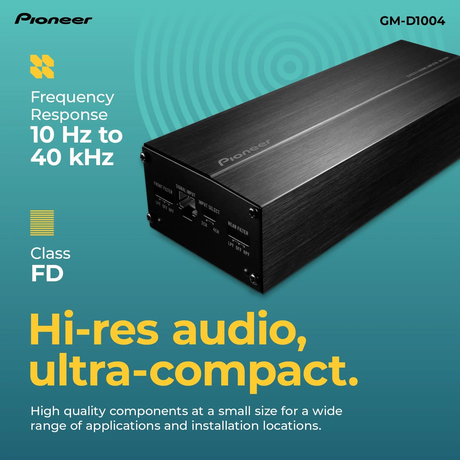 Pioneer GM D1004 wzmacniacz samochodowy, 2/3/4-Kanal (400W)