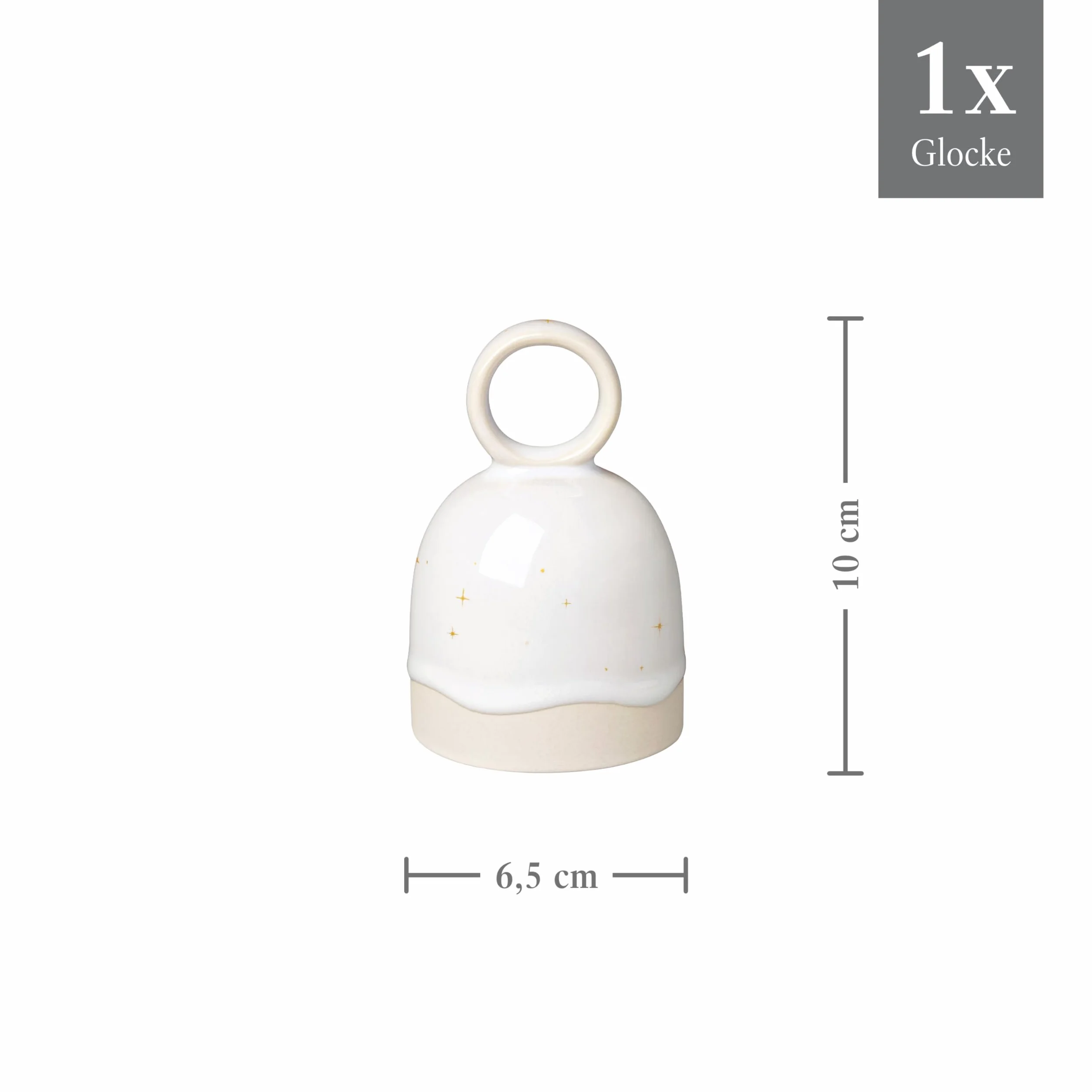 Villeroy & Boch like. dzwonek stołowy Winter Glow, dekoracja świąteczna z porcelany Premium