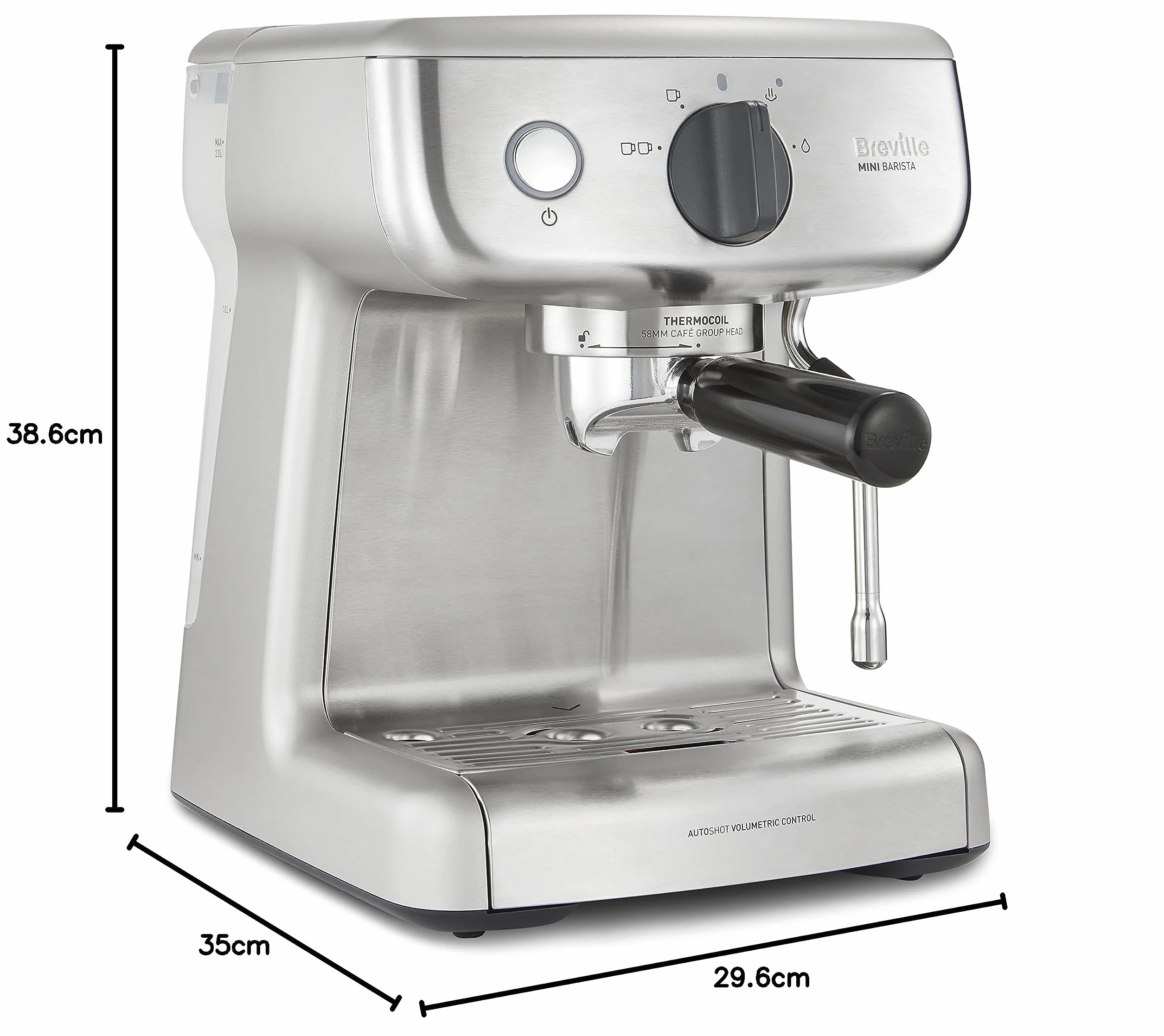 Breville Barista Mini Ekspres do Kawy Srebrny 1350 W 230 V