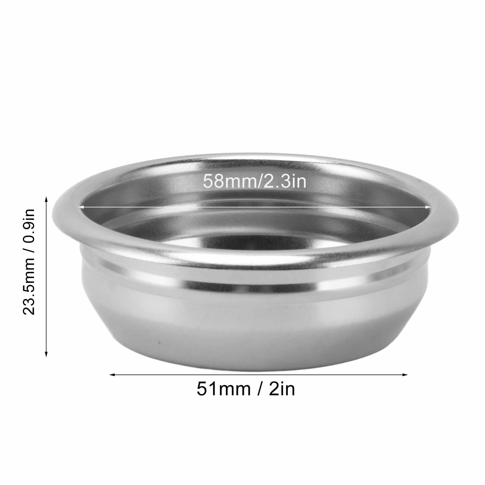 Filtr precyzyjny 58 mm Portafiltr ze stali nierdzewnej Kosz do espresso Podwójny kubek Zamiennik