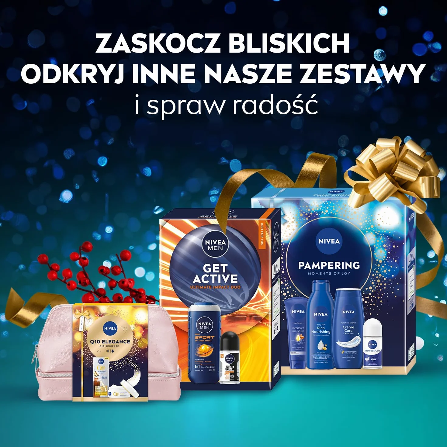 NIVEA Delicate Świąteczny prezent - Zestaw kosmetyków dla kobiet do ciała: żel pod prysznic i antyperspirant Black&White
