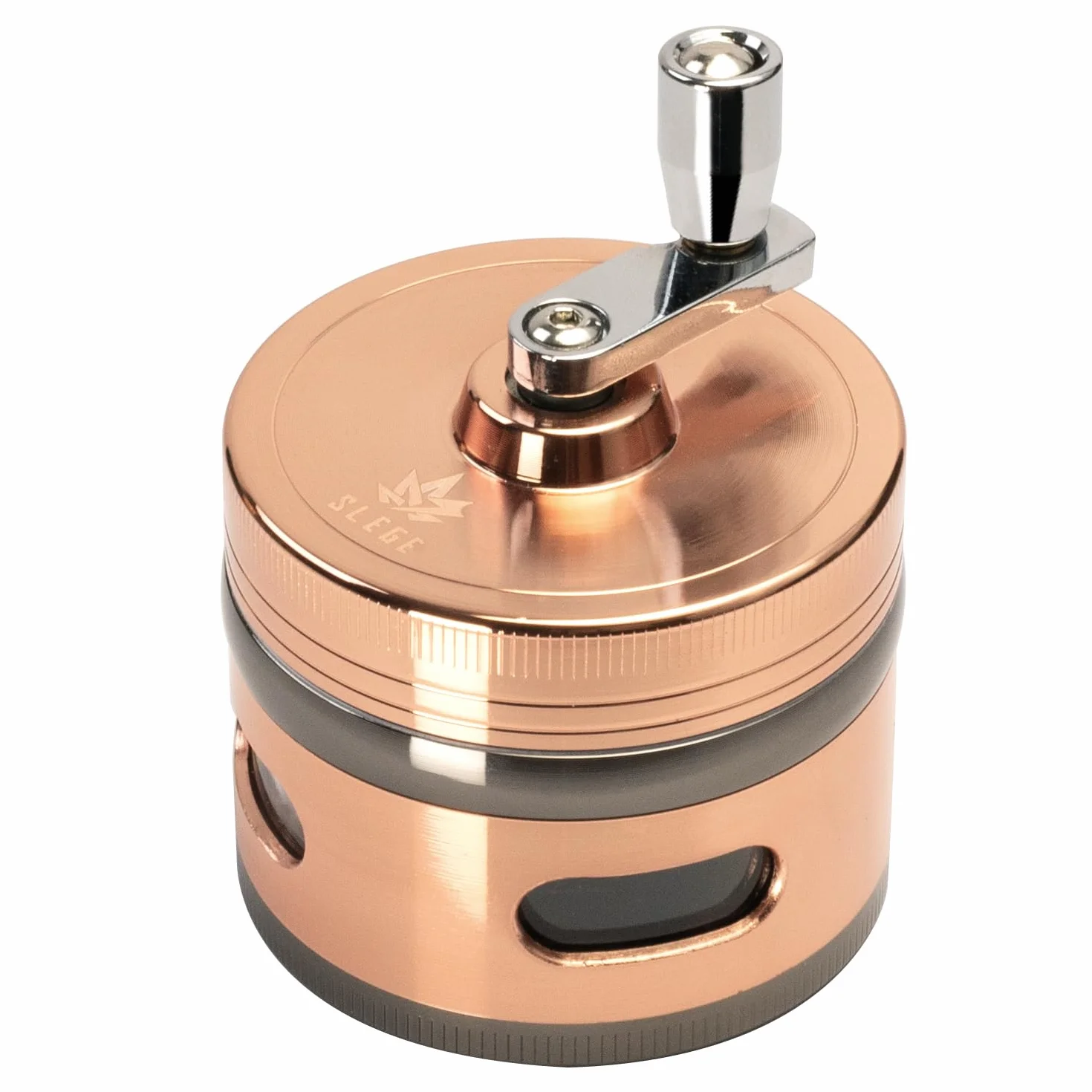 Ręczny młynek do przypraw 2,5" Ø 62 mm metalowy różowe złoto 4 części