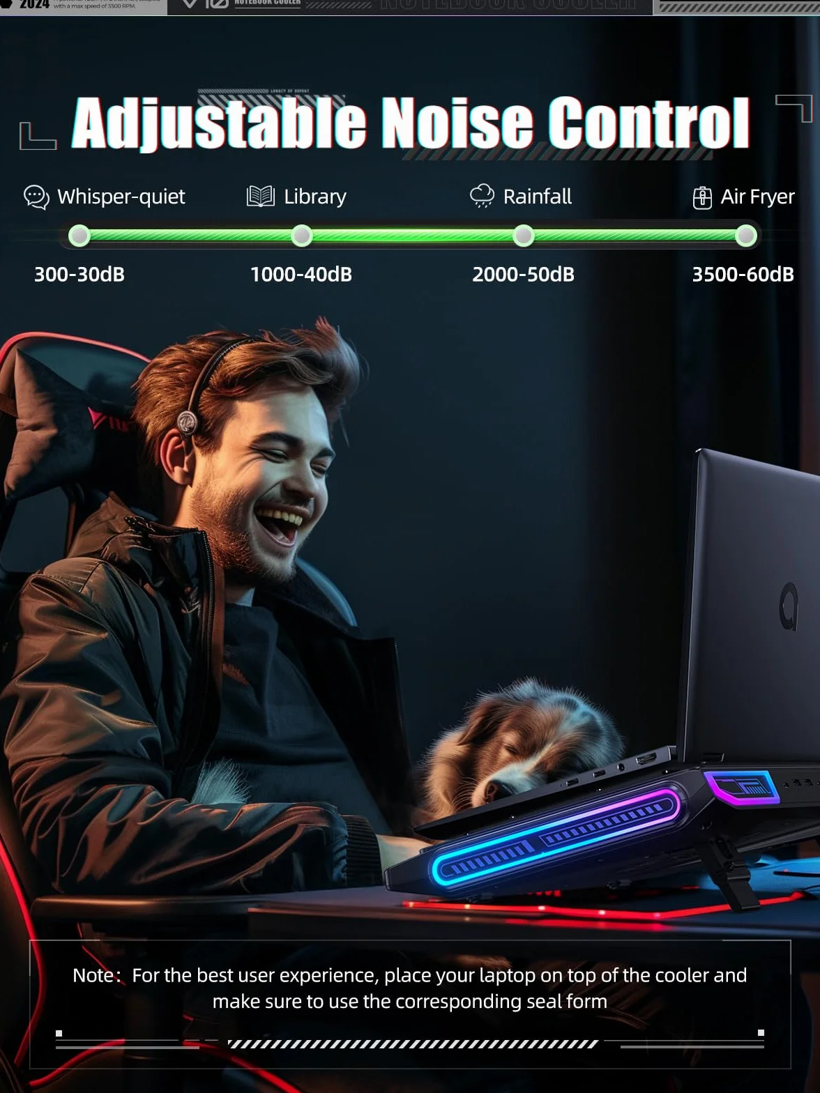 llano podkładka chłodząca do laptopa - Podstawka chłodząca pod laptopa do szybkiego chłodzenia notebooka 13-17,3 cala | Nieograniczona prędkość chłodzenia laptopa 12 cm wydajny wentylator Turbo