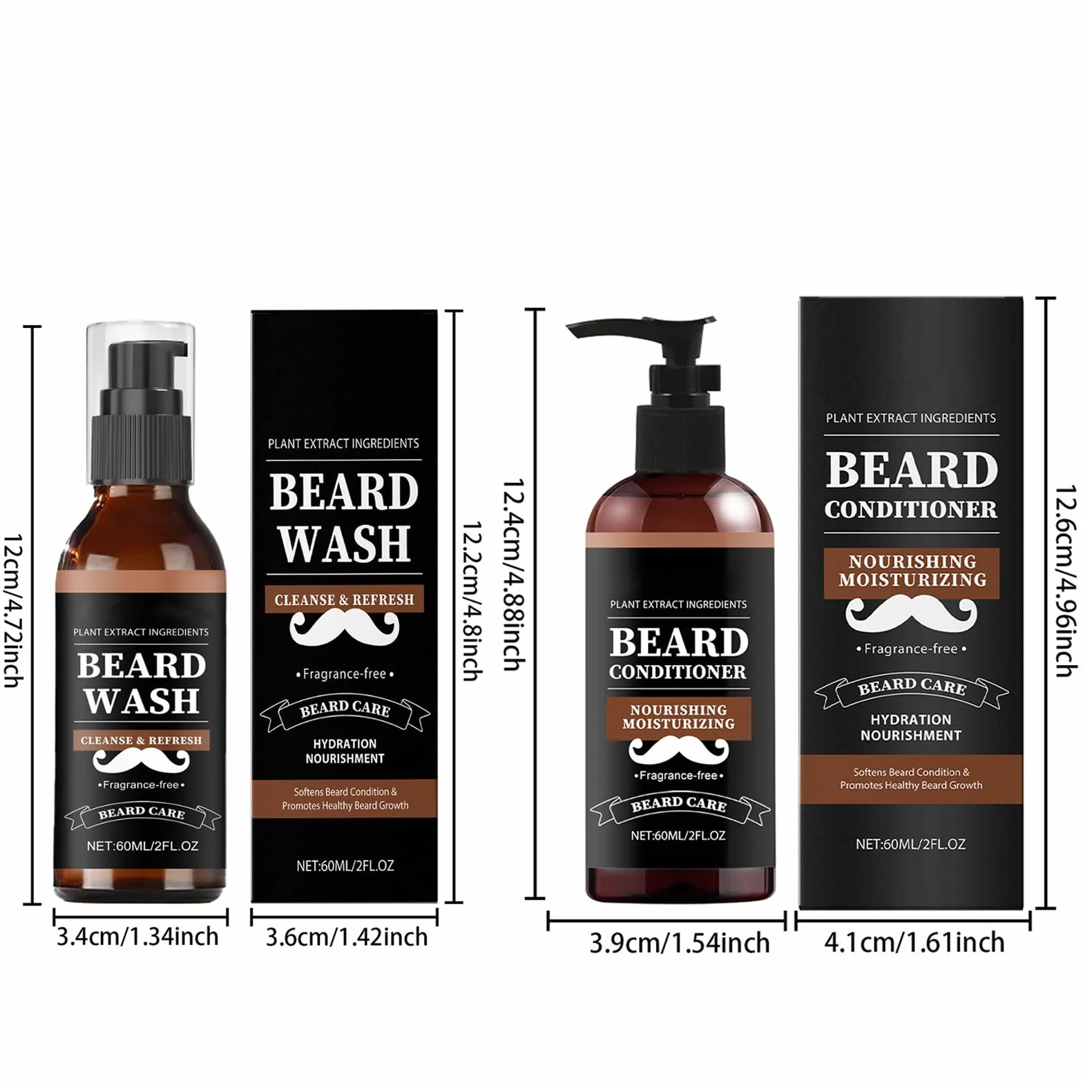 Beard Wash & Softener For Men, broda szampon do codziennej pielęgnacji i czyszczenia, zapewnia miękką, zadbaną broda